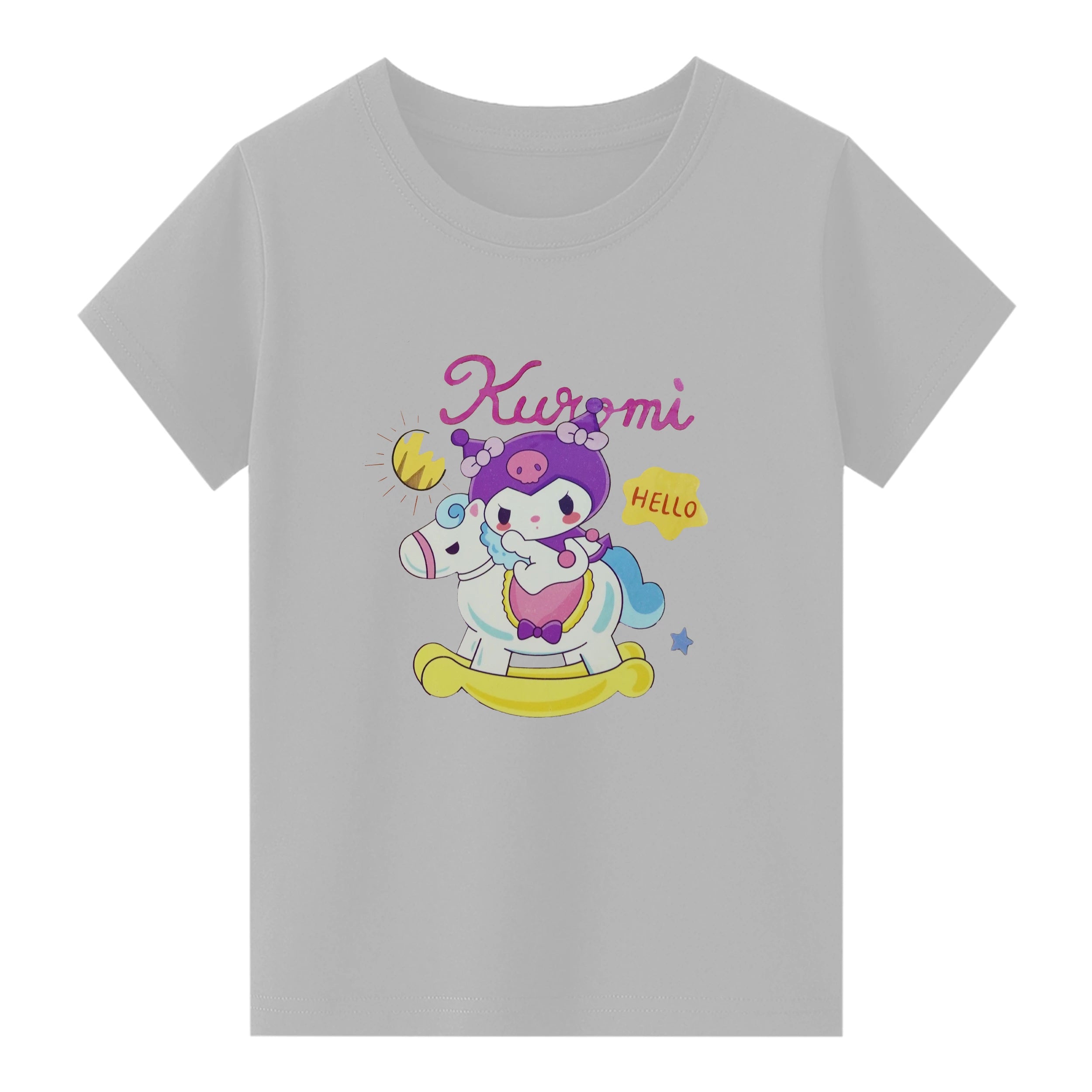 Kids Jersey Cotton Sticker T-Shirt - Gray