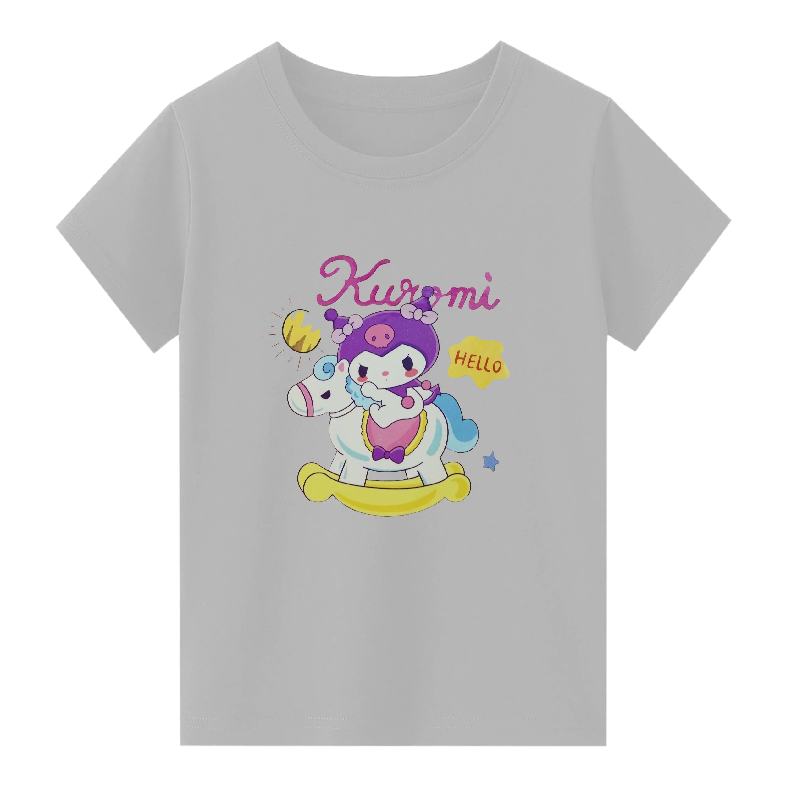 Kids Jersey Cotton Sticker T-Shirt - Gray