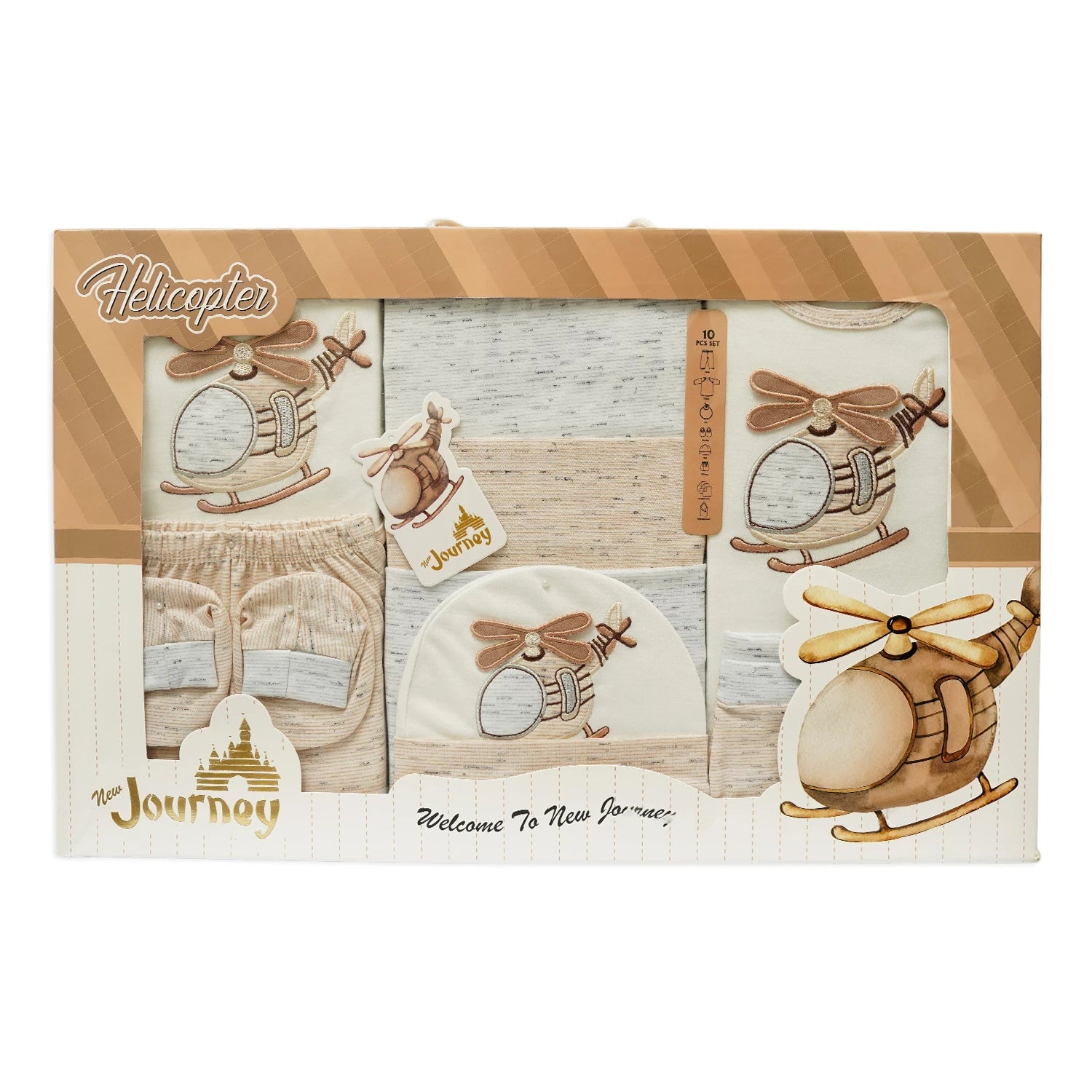 Newborn Baby Gift Set – 10 Pcs (Helicopter Theme)