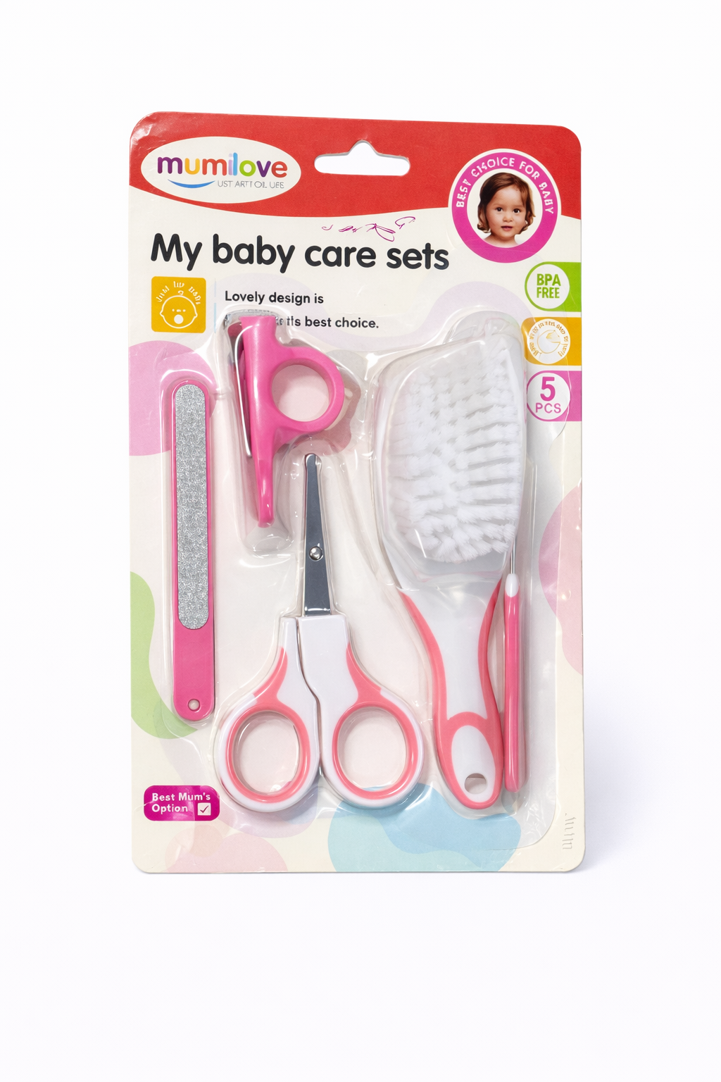 Baby Care Grooming Set (5 Pcs) | Nail Clipper, Scissors, File, Brush & Ear Pick