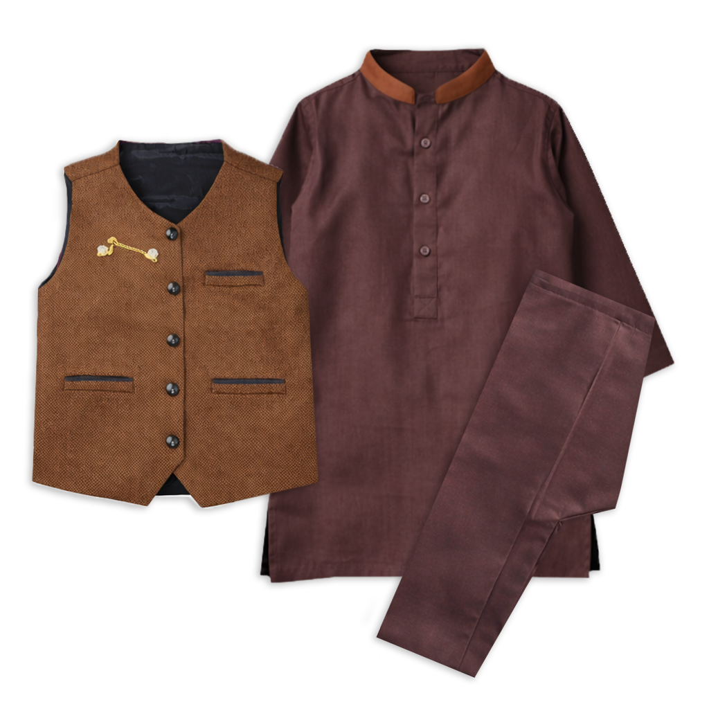 Mini Crown Shalwar Kameez + Waistcoat