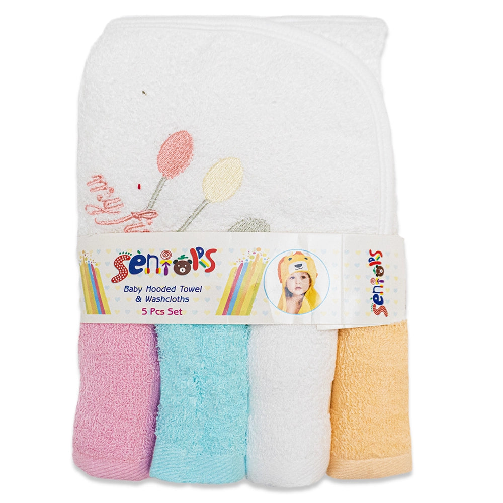Seniors 5 Pcs Hooded Towel Set | Soft & Absorbent Baby Towels