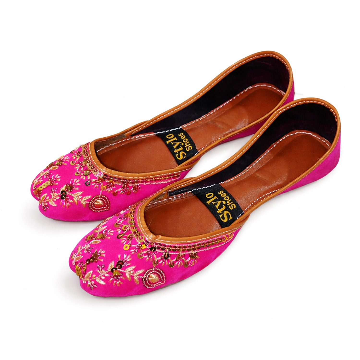 Women Traditional Khussa Shoes – Handmade Embroidered Punjabi Khussa Flats for Women | Wedding & Party Wear
