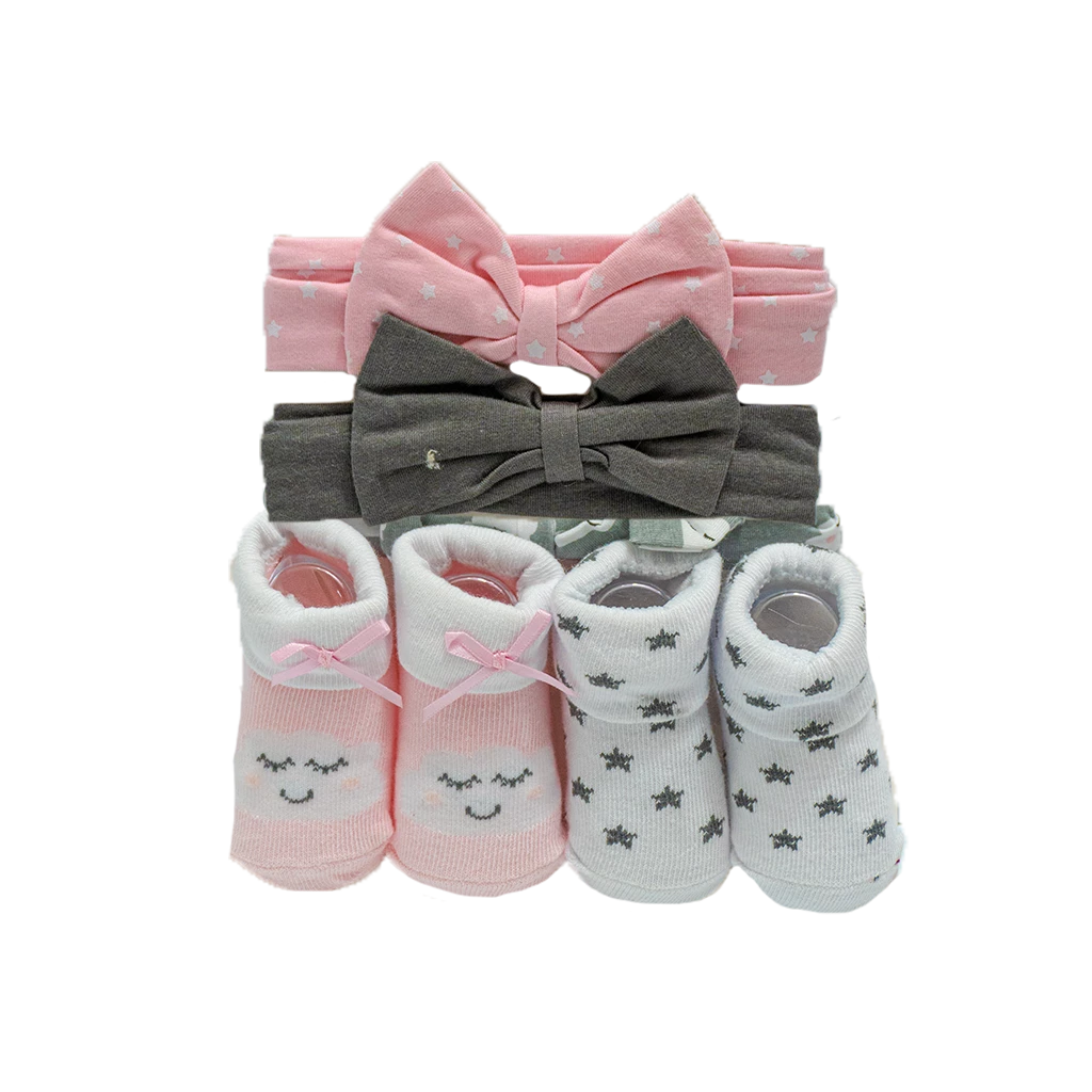 Hudson Baby 3 Headbands & 2 Socks