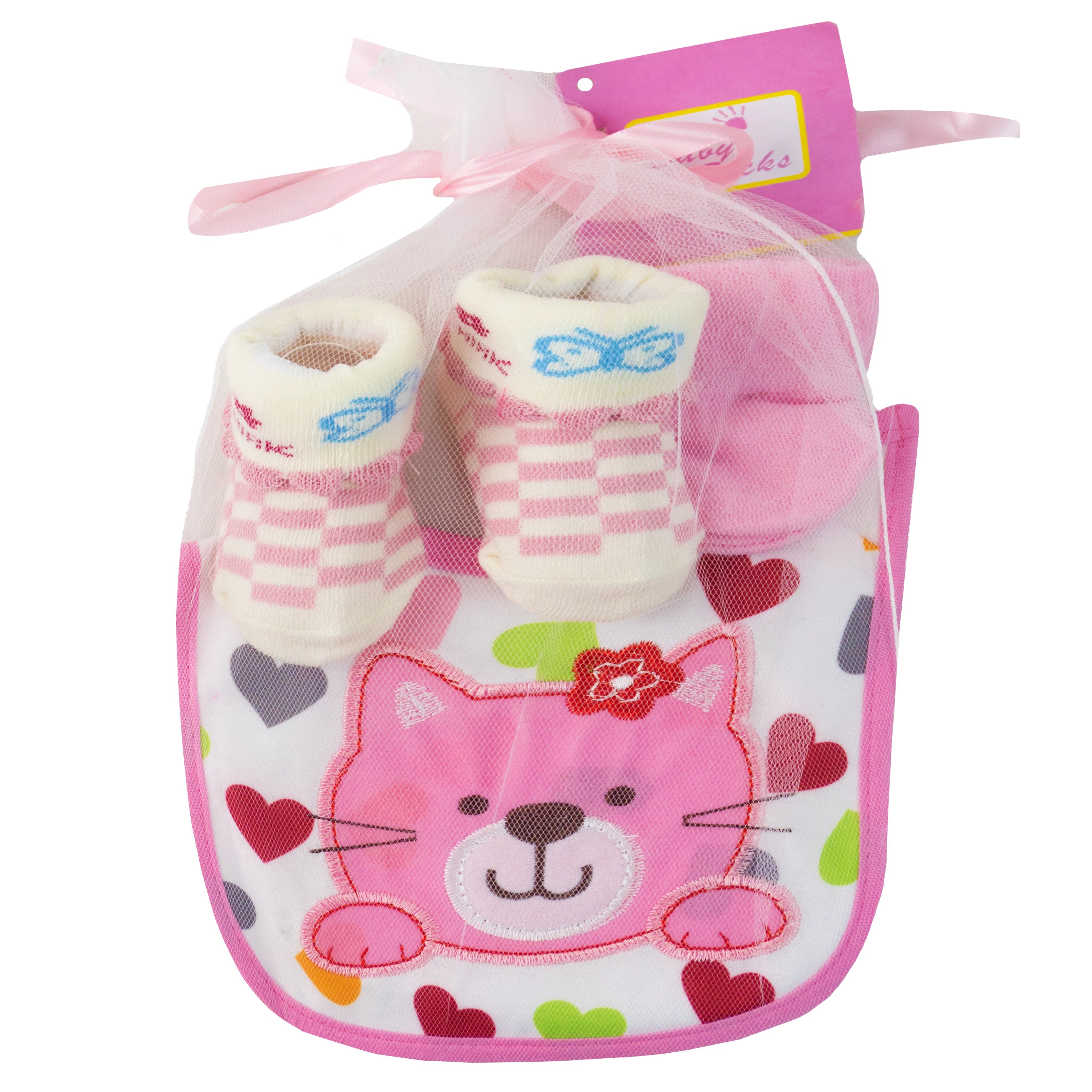 Baby Gift Set – Socks, Bibs, and Mittens