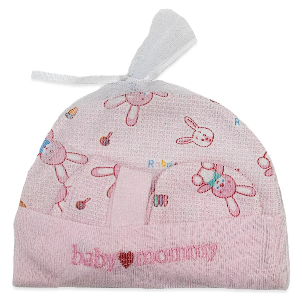 Baby Cotton Cap Set | Soft & Breathable Hat for Newborns and Infants With Mittens and Socks