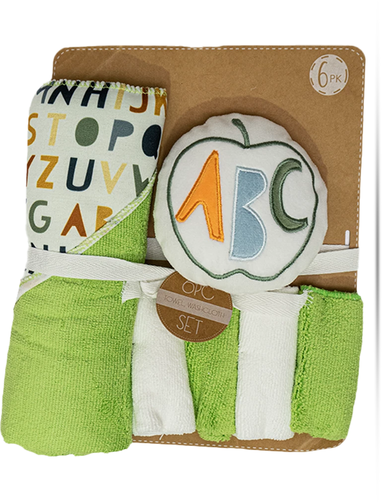 6PK- 4Pcs Towel, 1 Wash Cloth, 1 Sponge Set