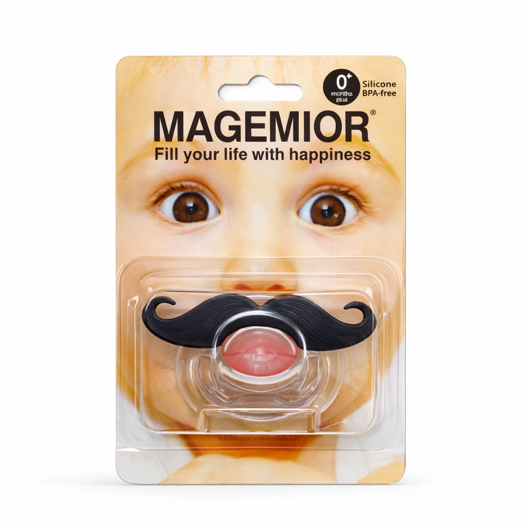 Baby Silicone Pacifier BPA-Free | Funny Moustache Design