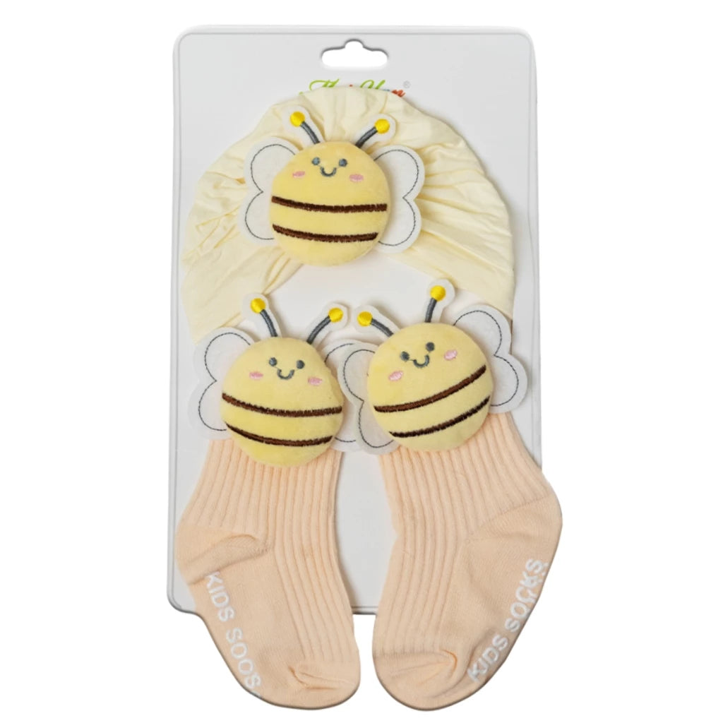 Bee Socks and Cap Set