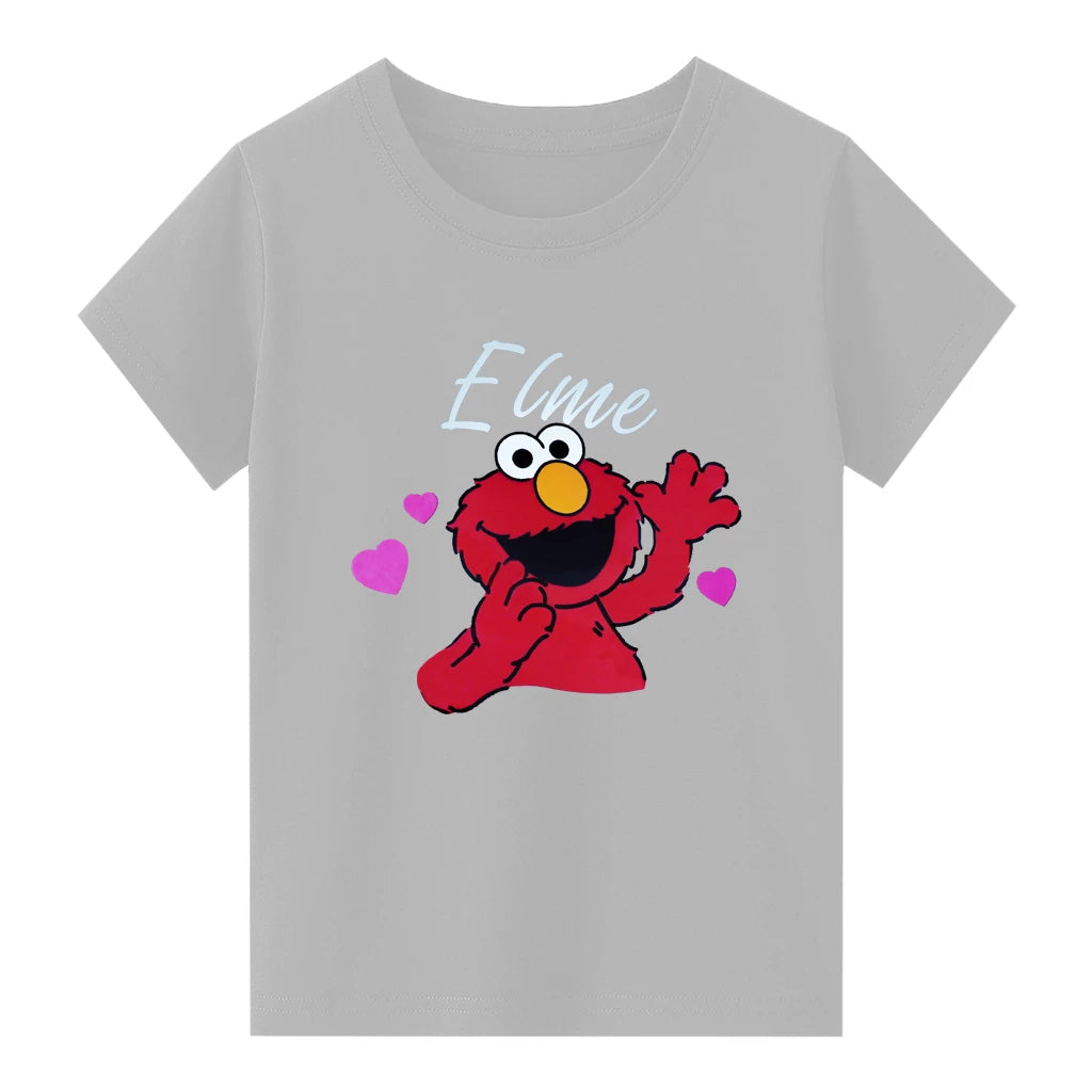 Kids Jersey Cotton Sticker T-Shirt - Gray