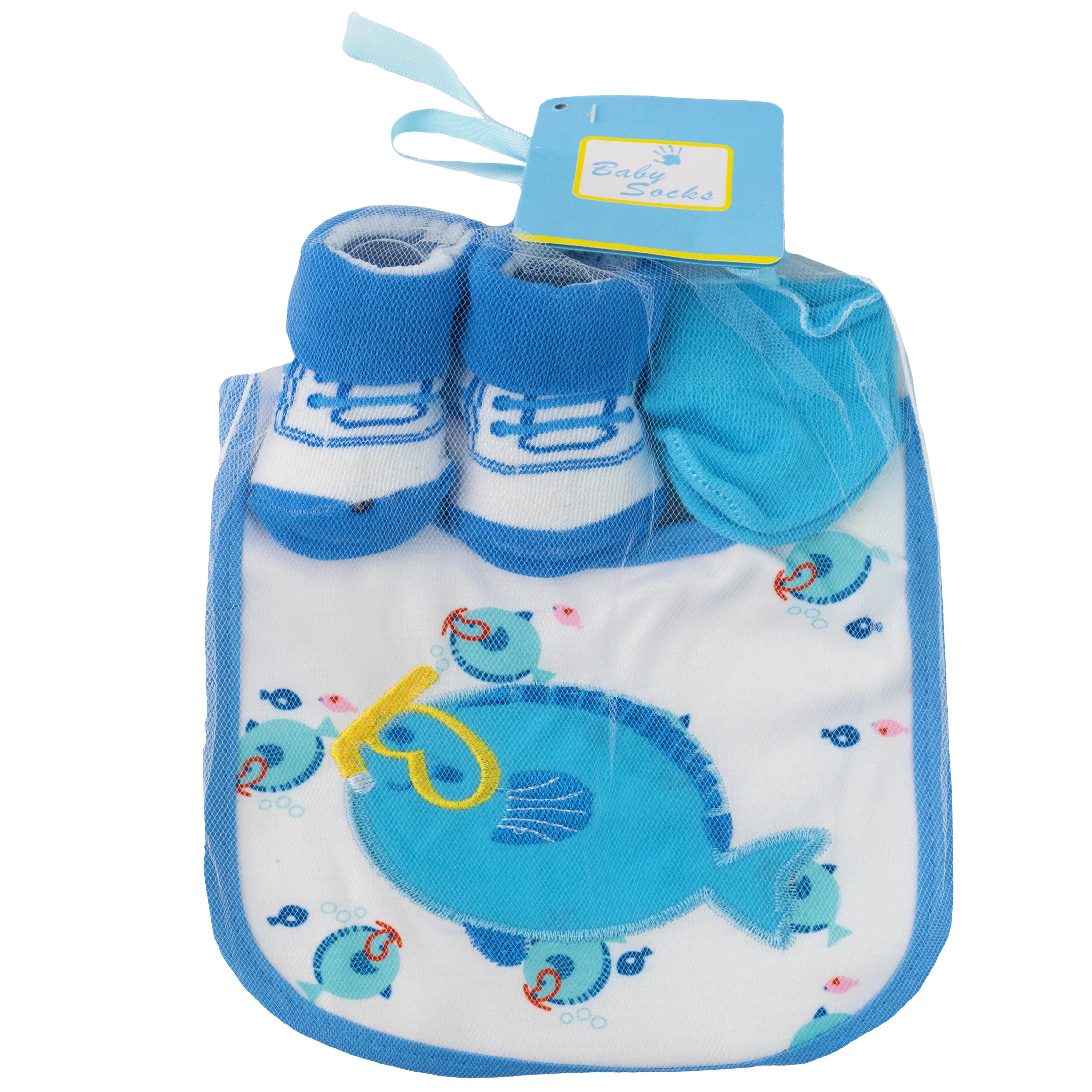 Baby Gift Set – Socks, Bibs, and Mittens