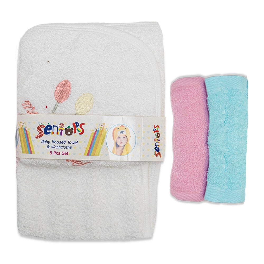 Seniors 5 Pcs Hooded Towel Set | Soft & Absorbent Baby Towels