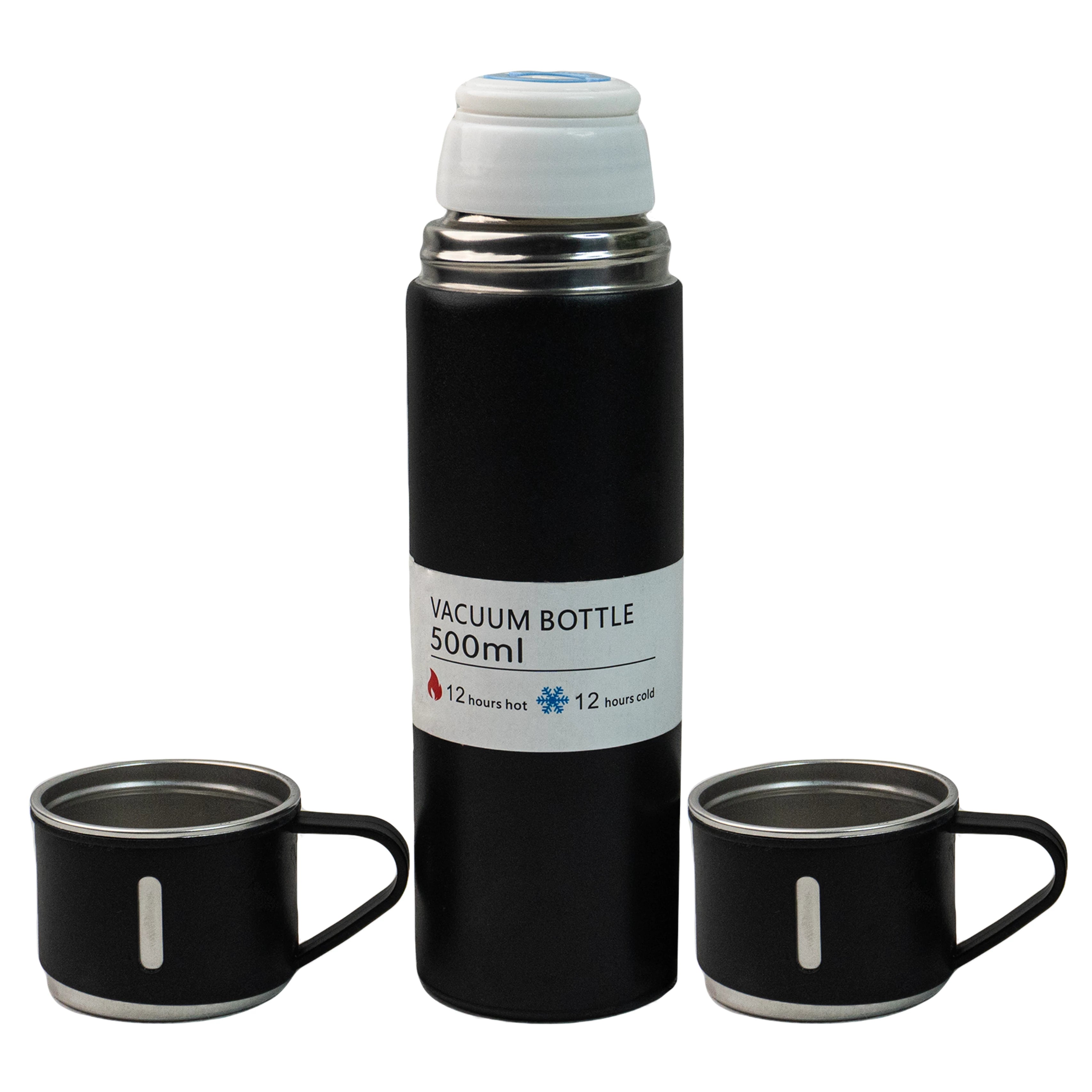 Vacuum Flask Set with 2 Extra Cups – Insulated Bottle Included