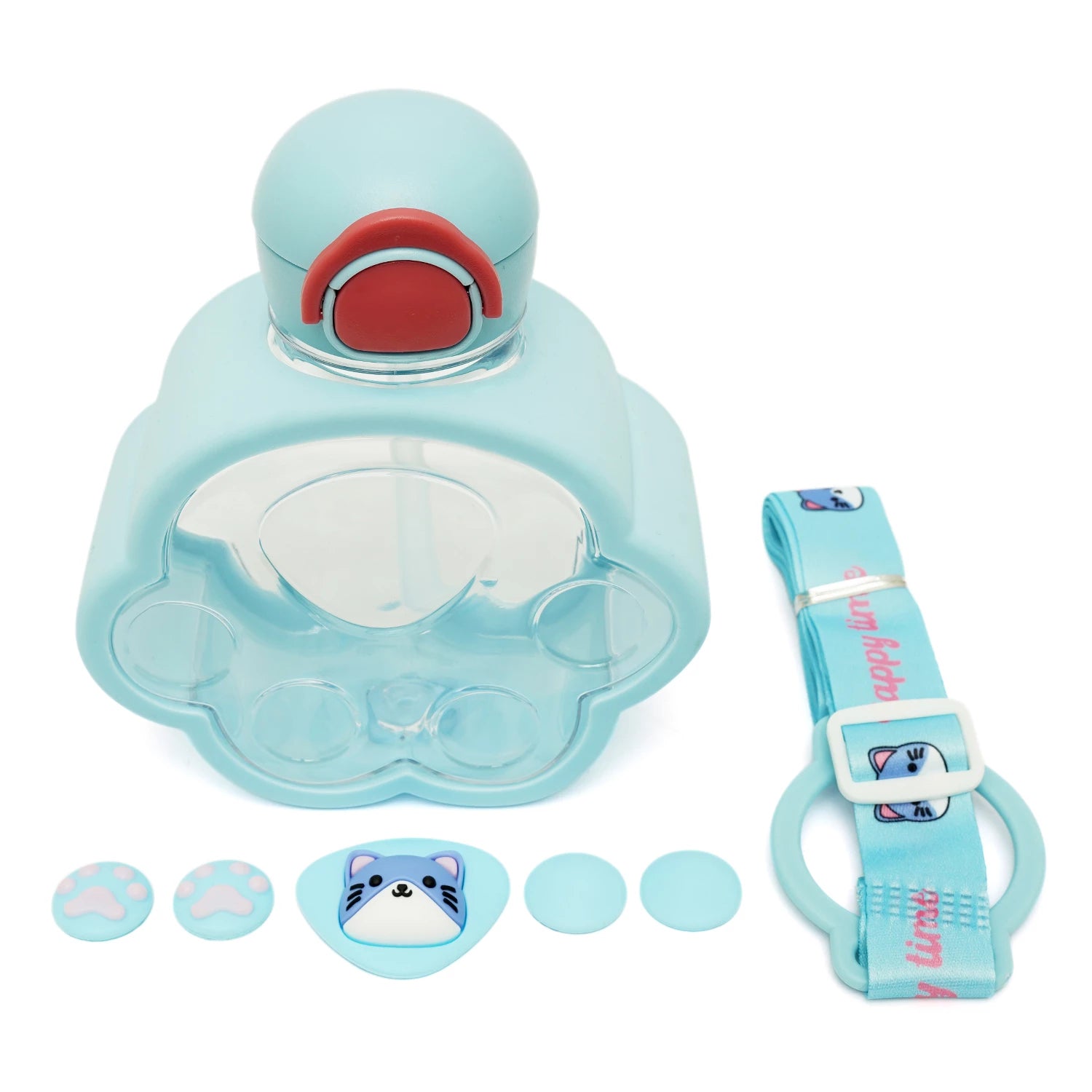 Paw Print Transparent Water Bottle