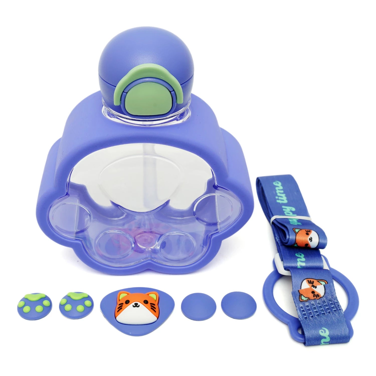 Paw Print Transparent Water Bottle