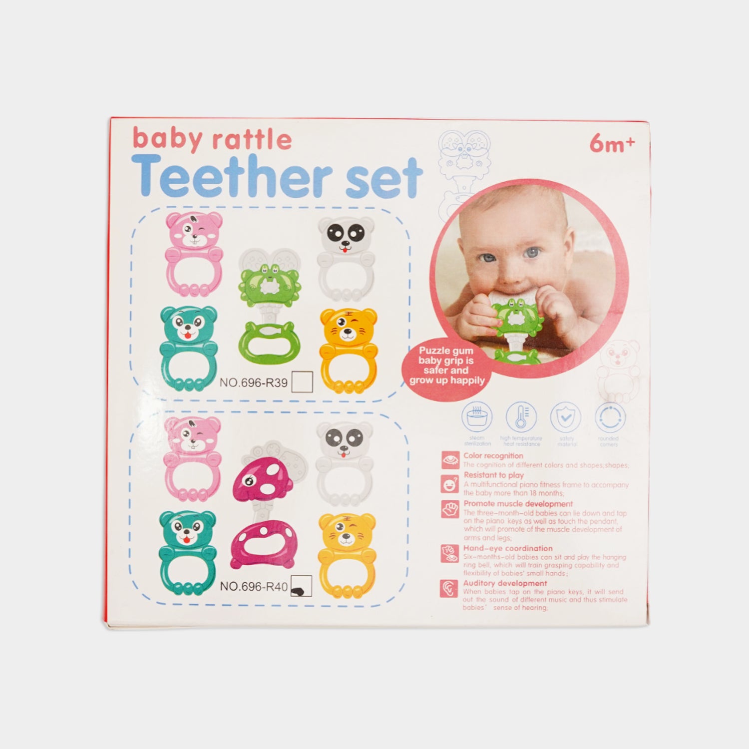 Baby Rattle Teether Set - Pack of 5 | Safe & Fun Baby Toys for Teething Relief