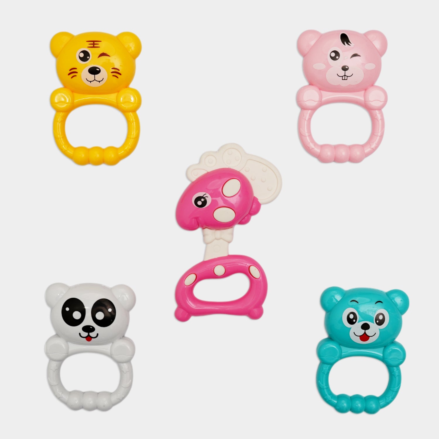 Baby Rattle Teether Set - Pack of 5 | Safe & Fun Baby Toys for Teething Relief