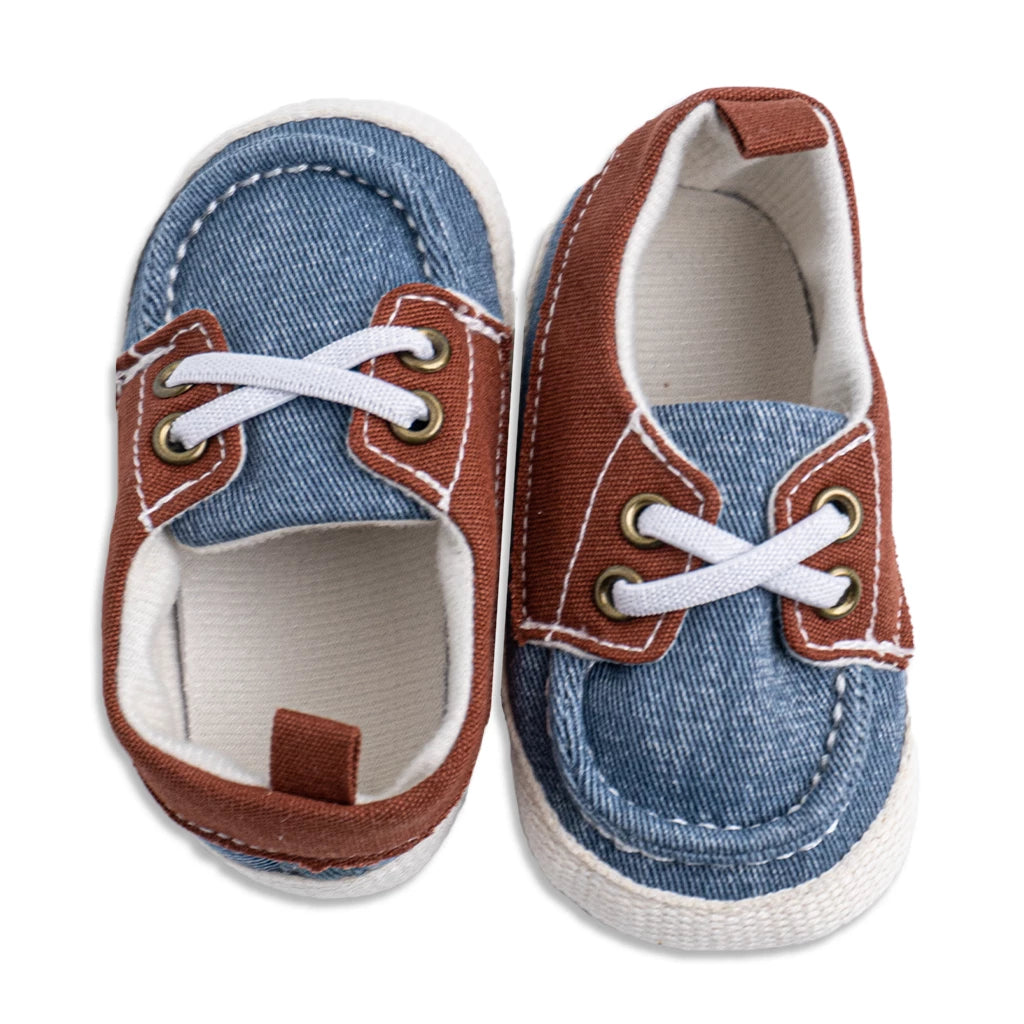 Two Tone Crisscross Loop Baby Sneaker