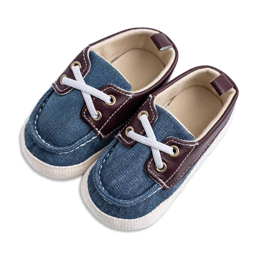 Two Tone Crisscross Loop Baby Sneaker