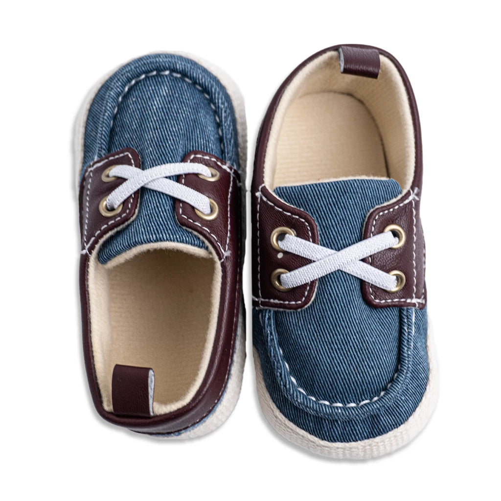 Two Tone Crisscross Loop Baby Sneaker
