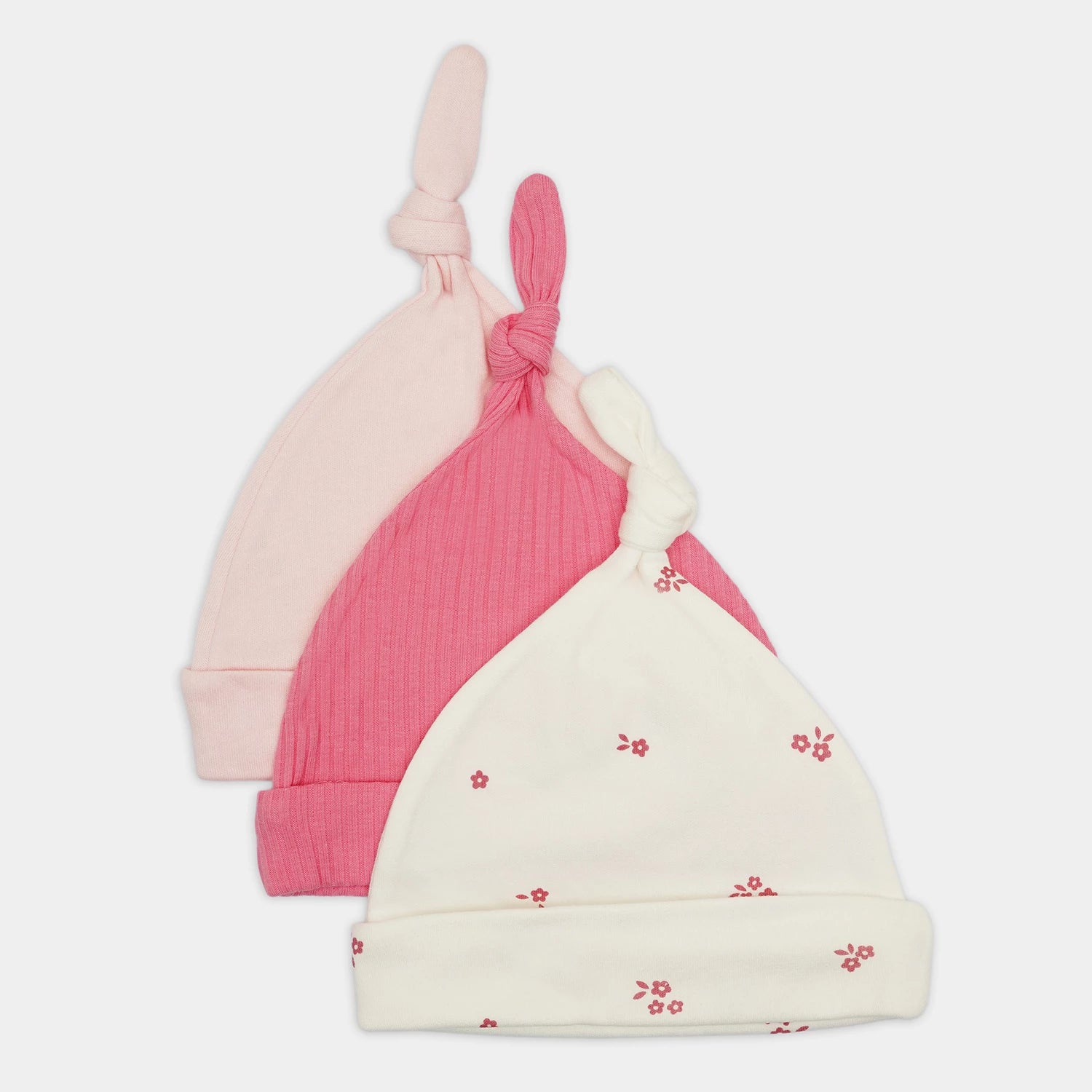 Sunnozy Pack of 3 Baby Caps with Knot – Soft & Cozy