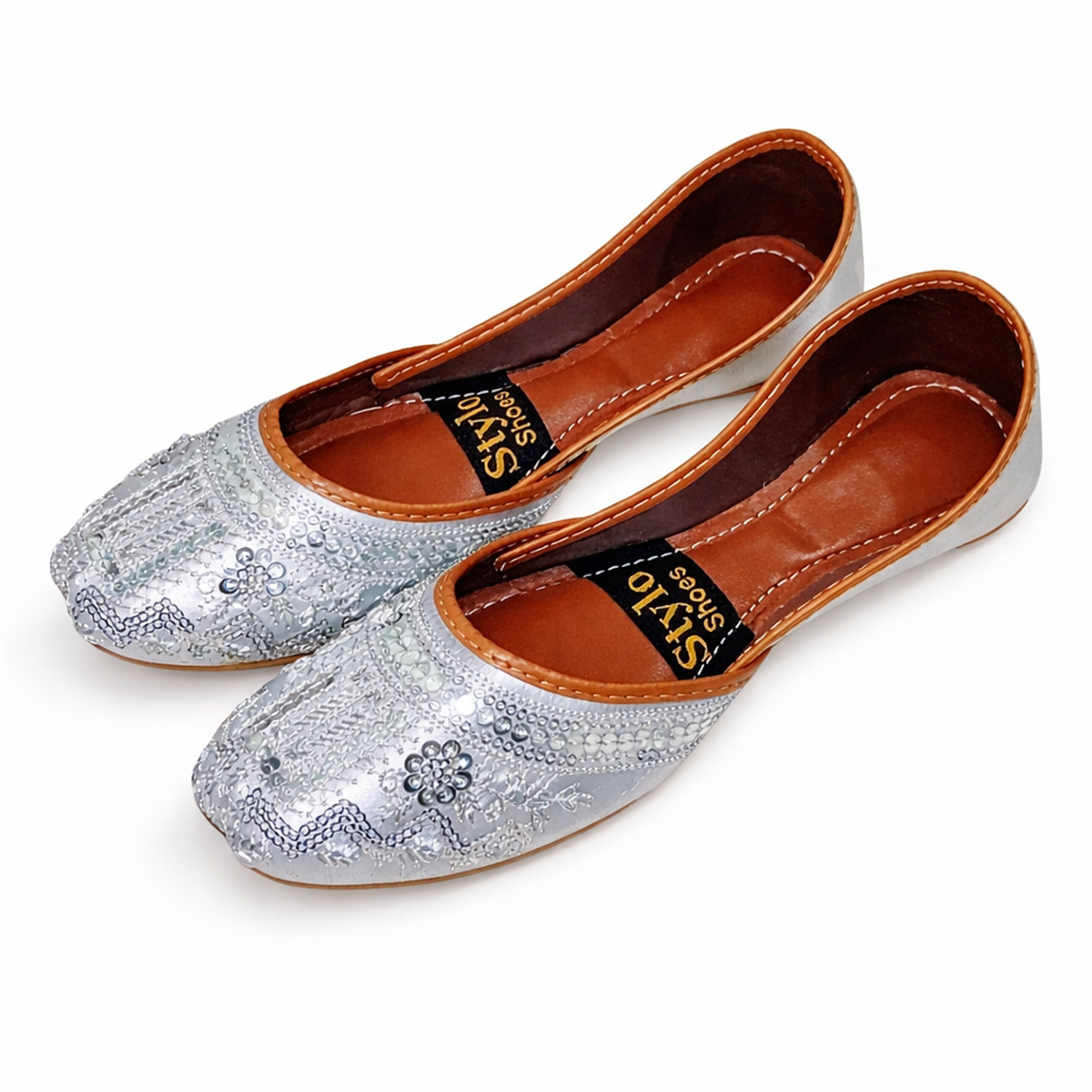 Women Traditional Khussa Shoes – Handmade Embroidered Punjabi Khussa Flats for Women | Wedding & Party Wear