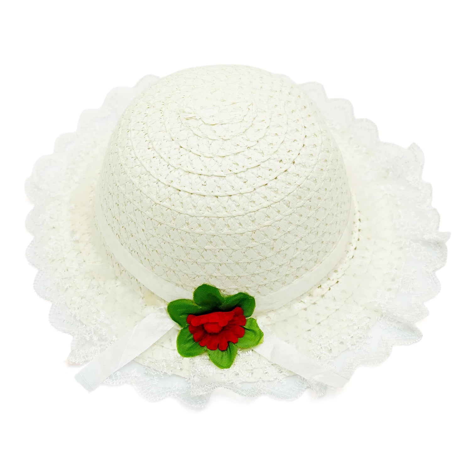Girls' Stylish Hat Cap - White