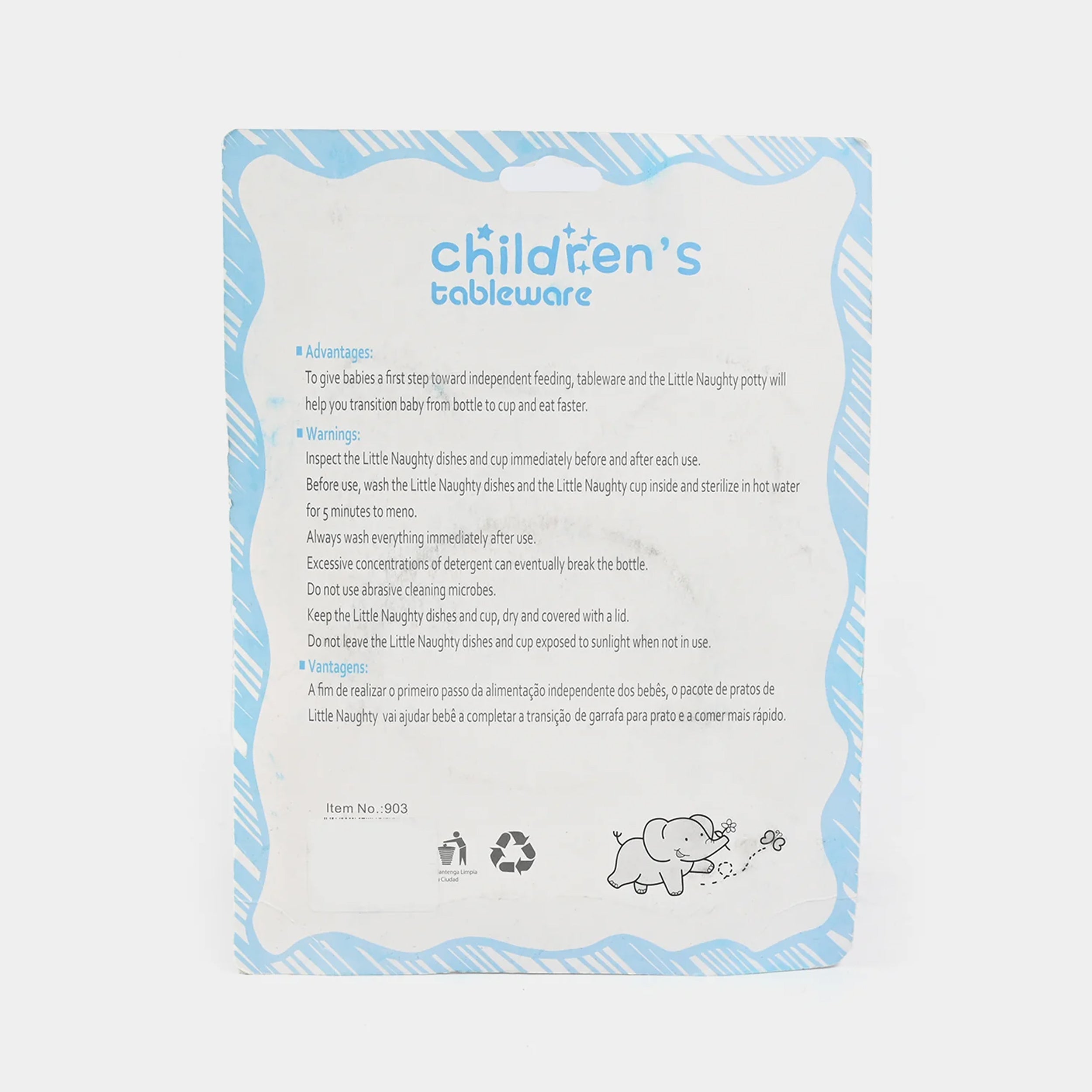 Baby Tableware - Bottle, Spoon, Fork and Suction Cup Bowel Set