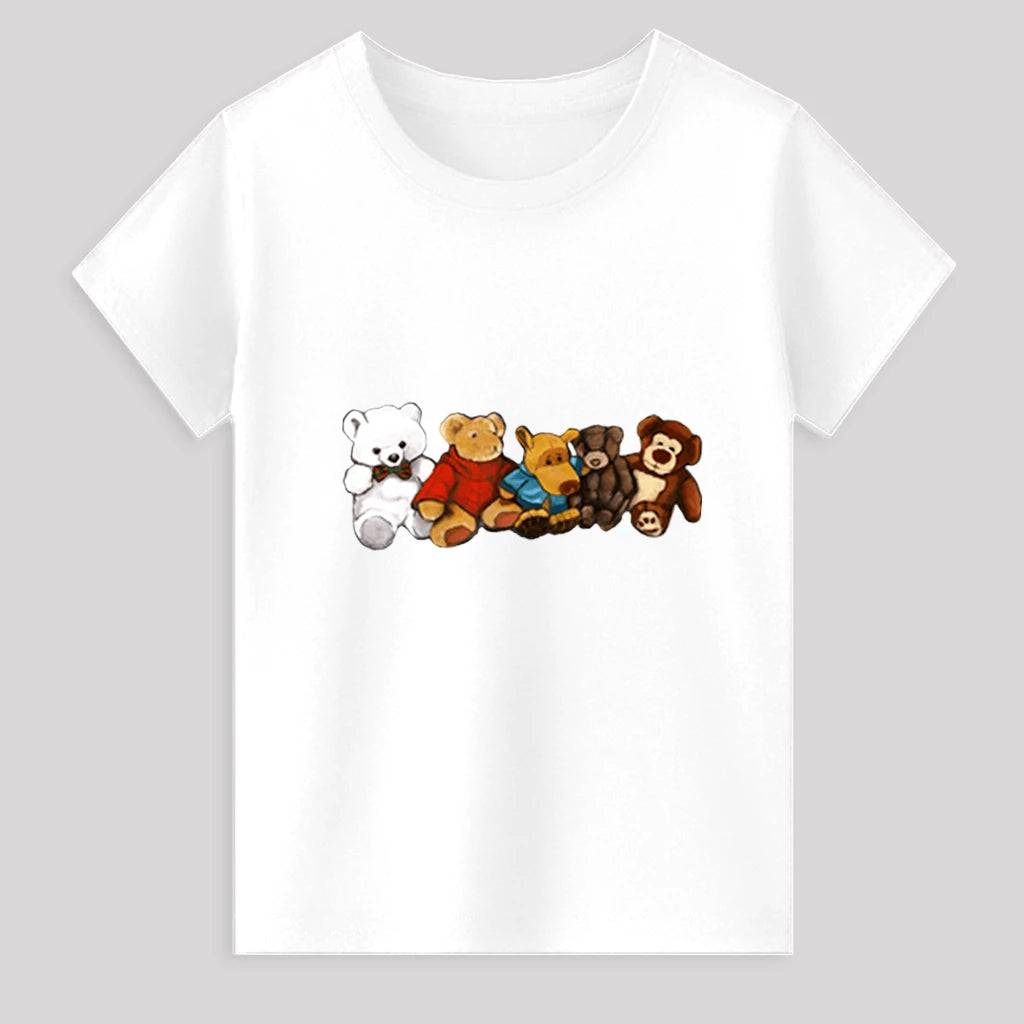 Kids Jersey Cotton Sticker T-Shirt - White