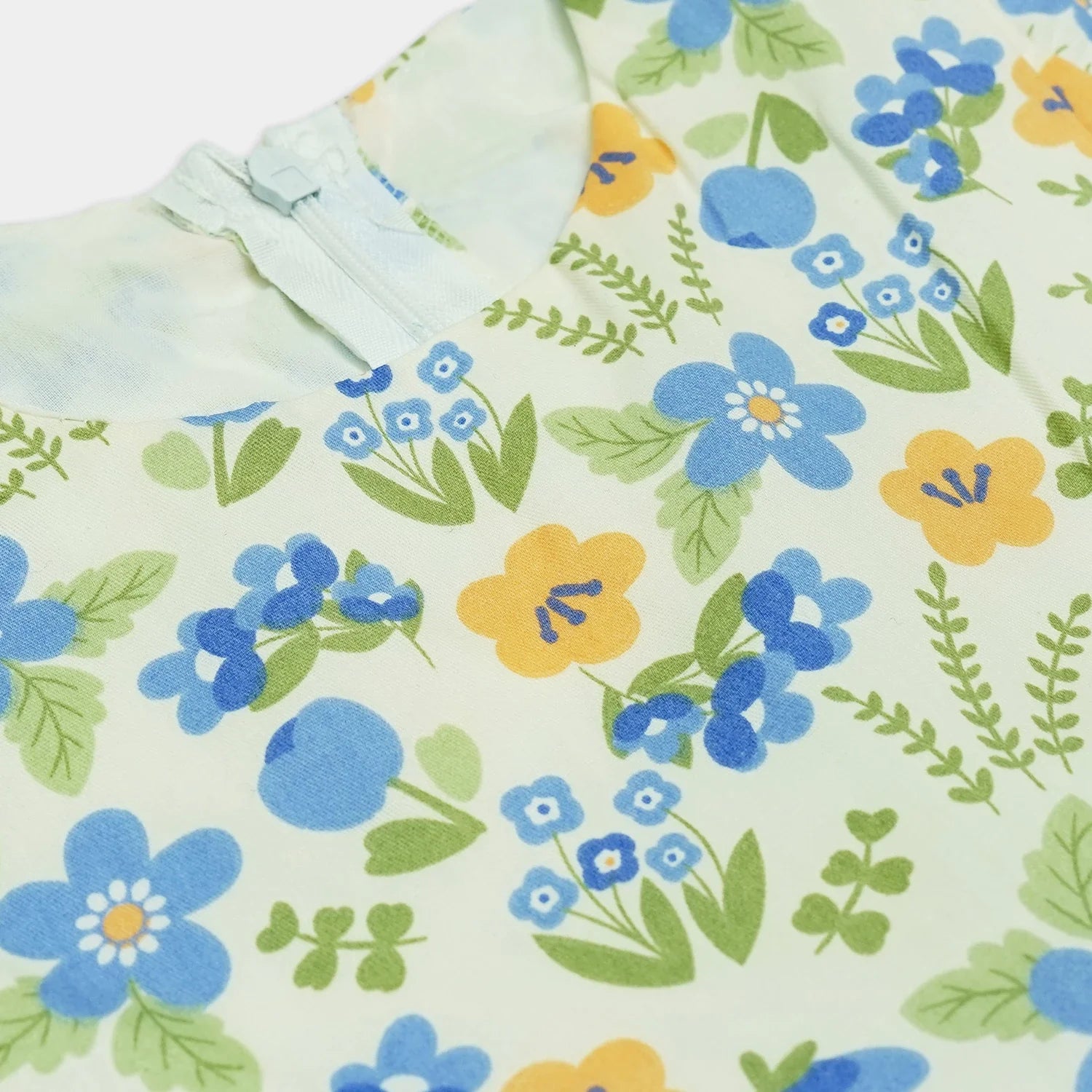 Girl’s Sleeveless Frock with Ribbon