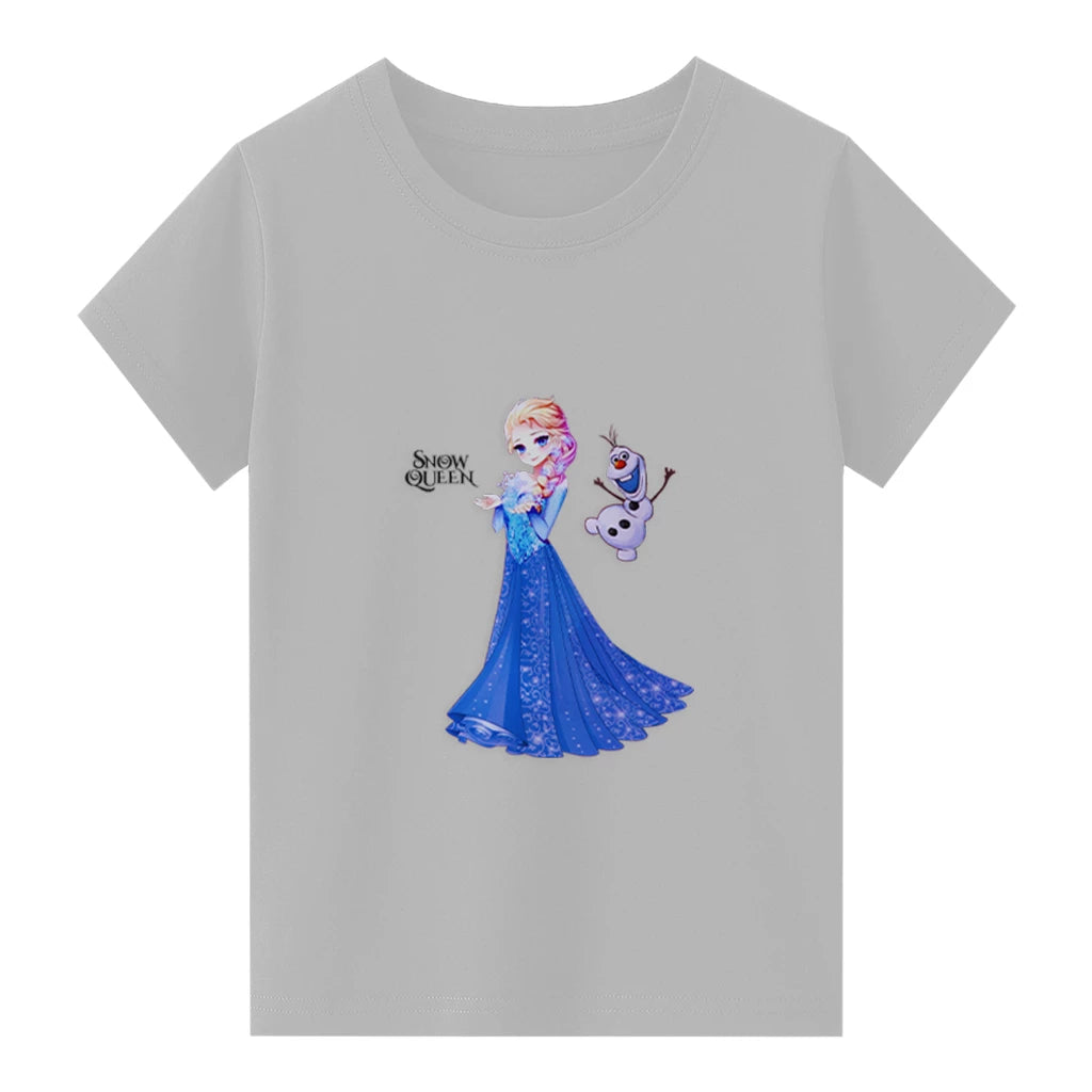 Kids Jersey Cotton Sticker T-Shirt - Gray