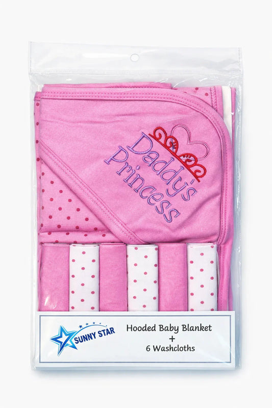 Hooded Baby Blanket with 6 Washcloths – Soft Newborn Bath Set Pakistan