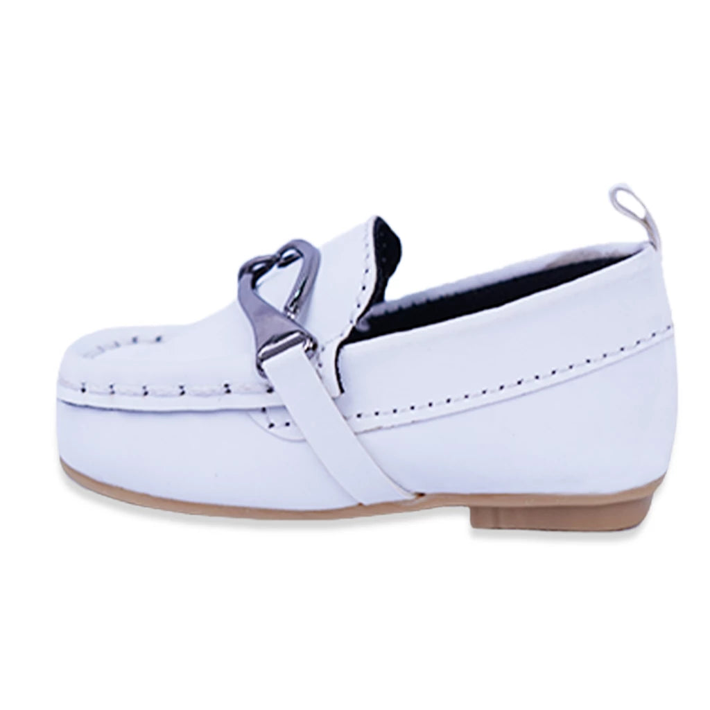 Kids Stylish Loafers - White - LittleMinors