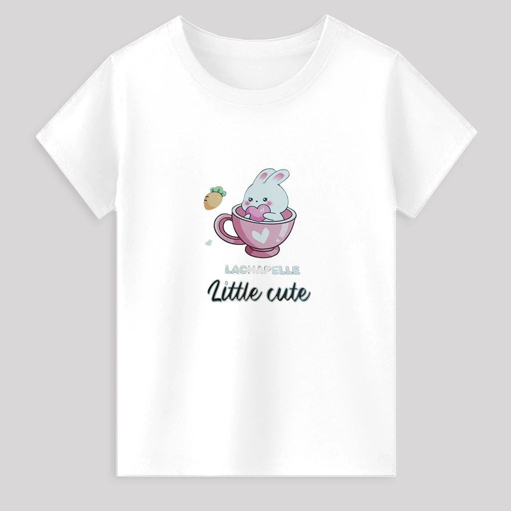Kids Jersey Cotton Sticker T-Shirt - White