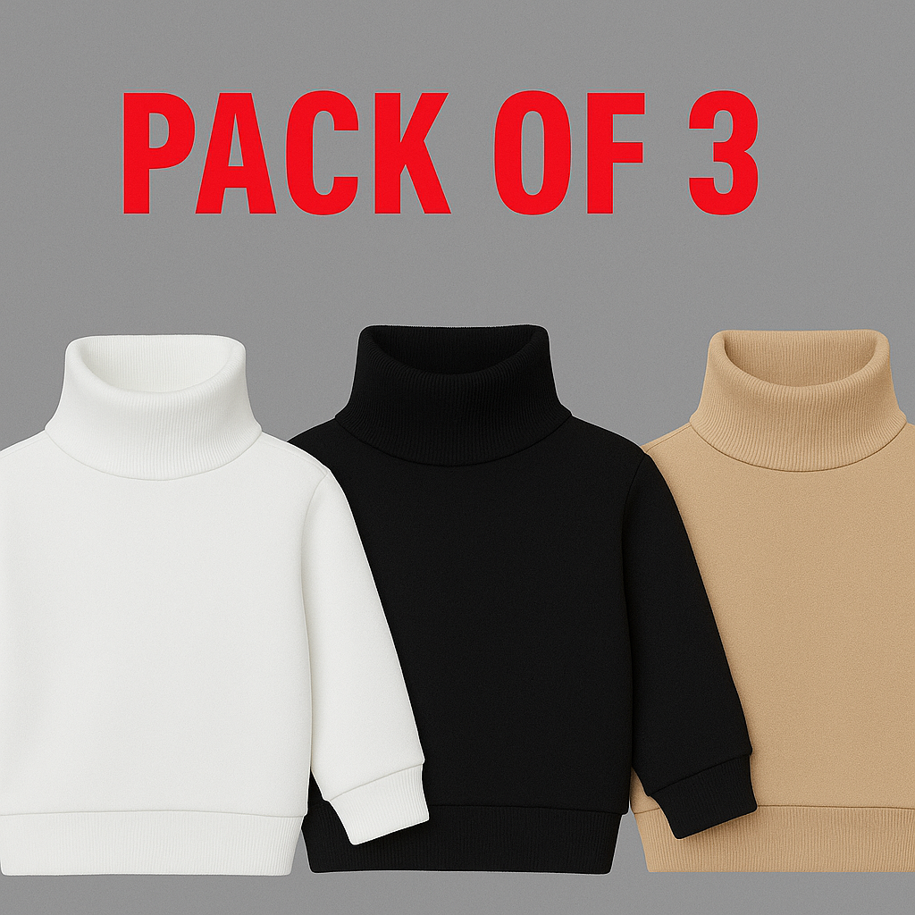 3-Pack Wool Highnecks (Black, White, Skin)