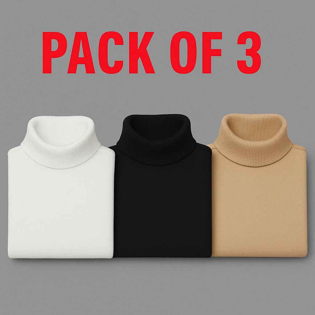 3-Pack Wool Highnecks (Black, White, Skin)