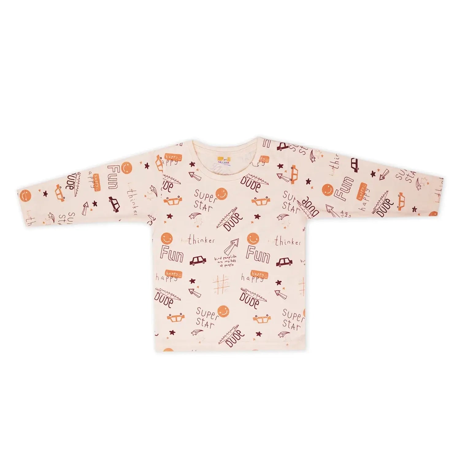 Kids Night Set – Fun printed sleepwear top for comfortable bedtime, perfect for little ones | Little Minors.