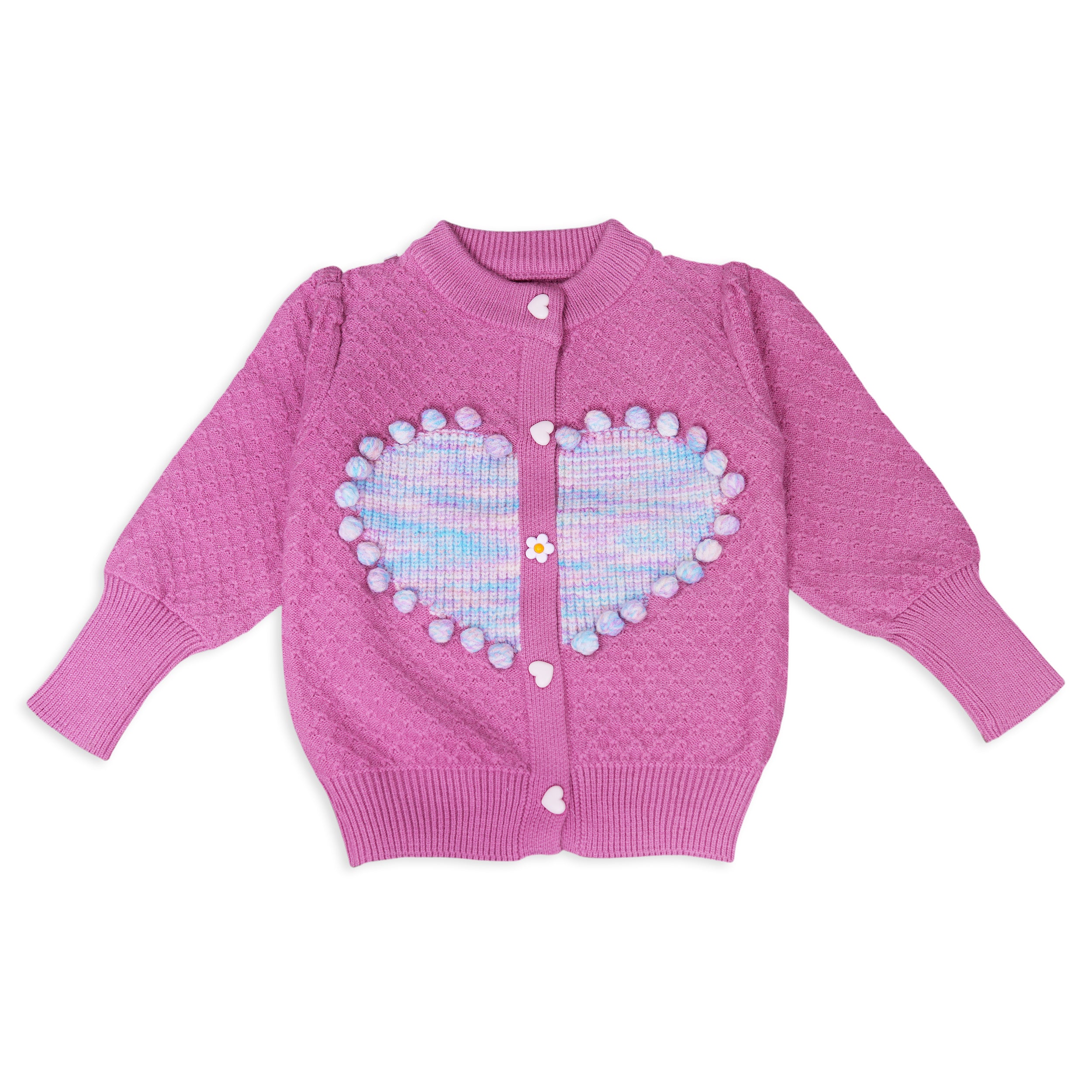 Girls Buttoned Wool Sweater