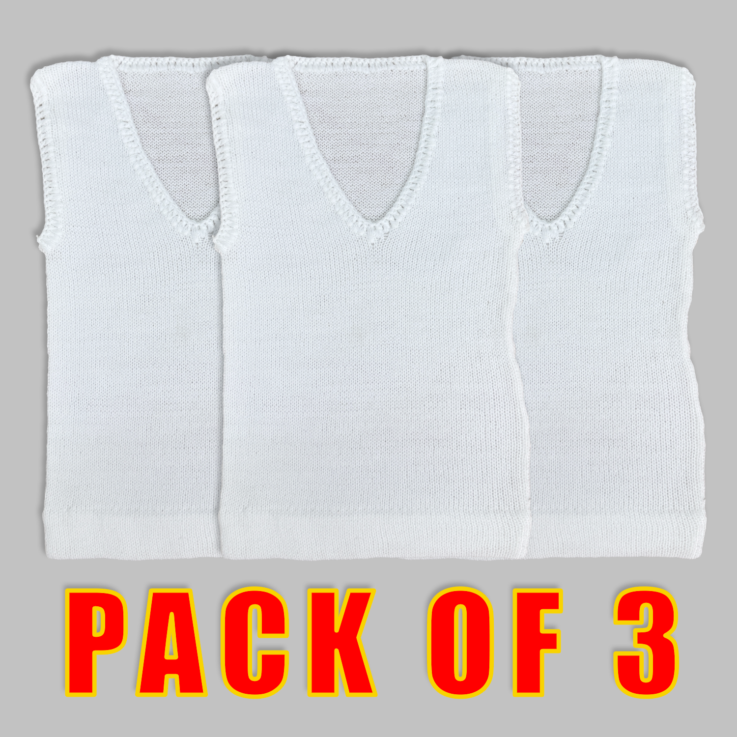 3-Pack White Wool Inner Sweaters