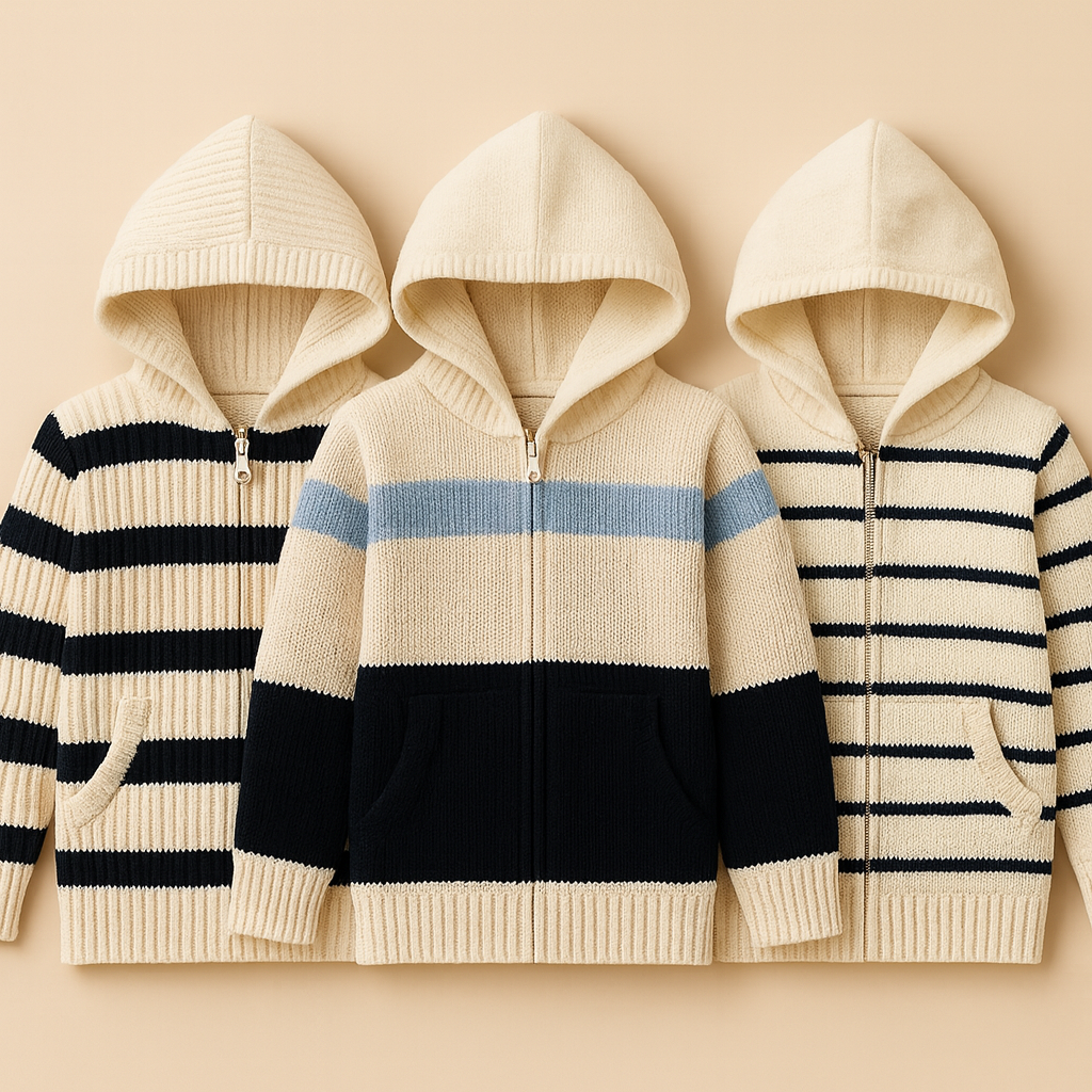 Kid's Zipper Sweater Hoodies - Pack of 3