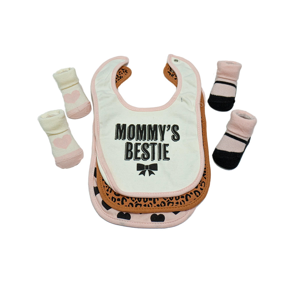 Mommys Besti - Hudson Baby 3 Bibs & 2 Socks Set