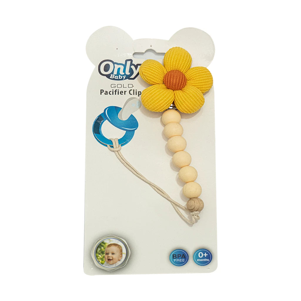 Only Baby Sunflower Pacifier Clip