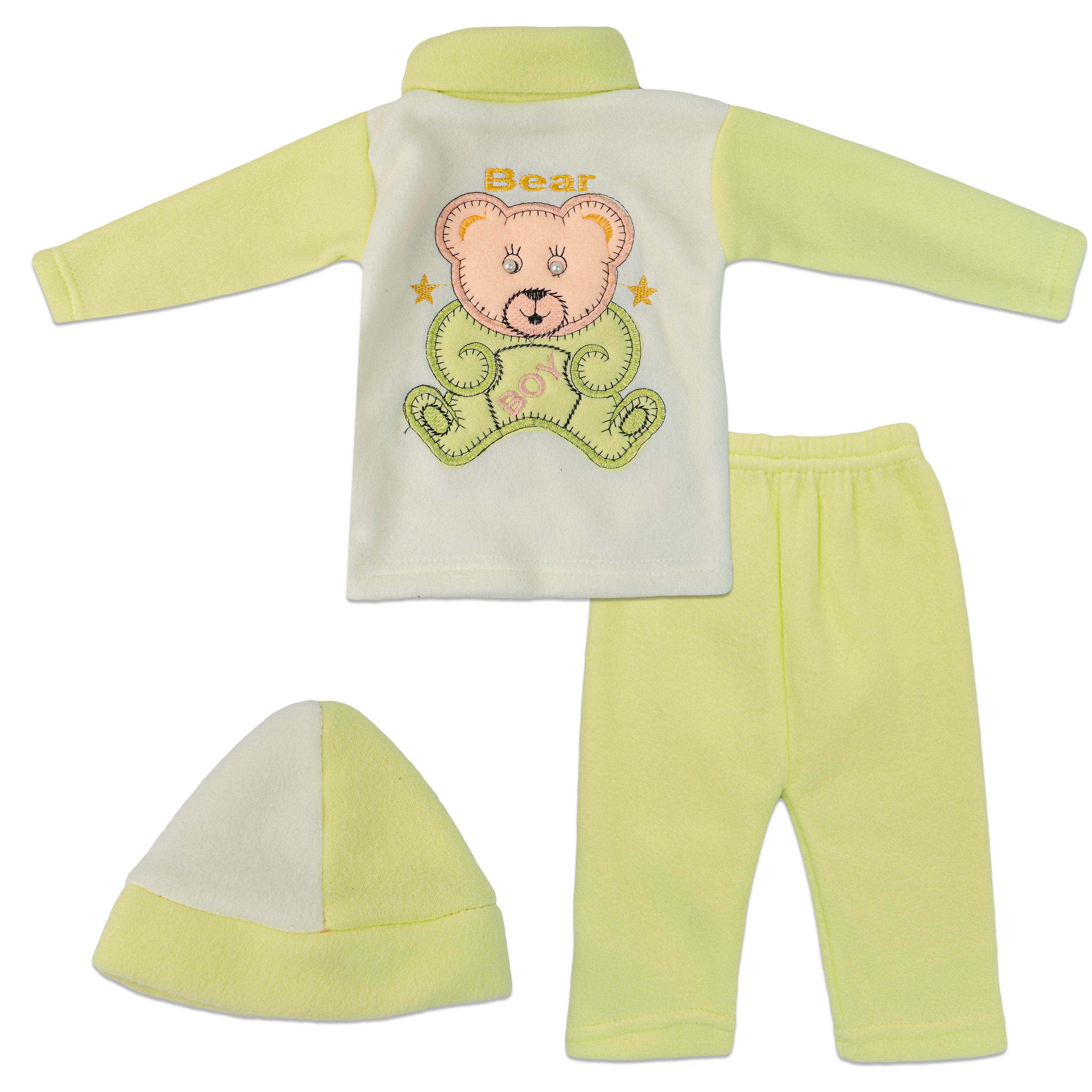 New born Fleece Suit with Cap - 3-Piece Set