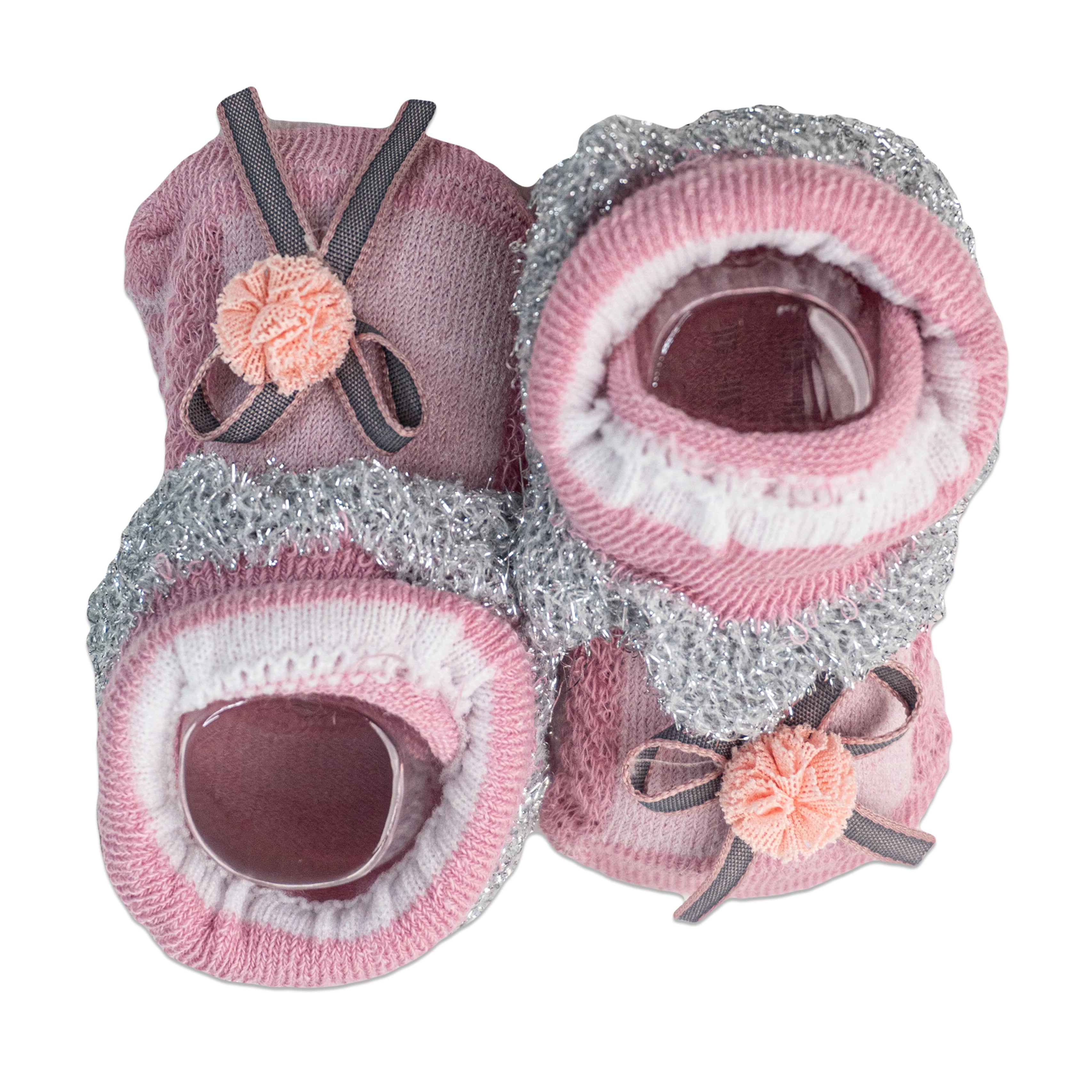 Alya Joy Booties with Bow and Sparkling Lace