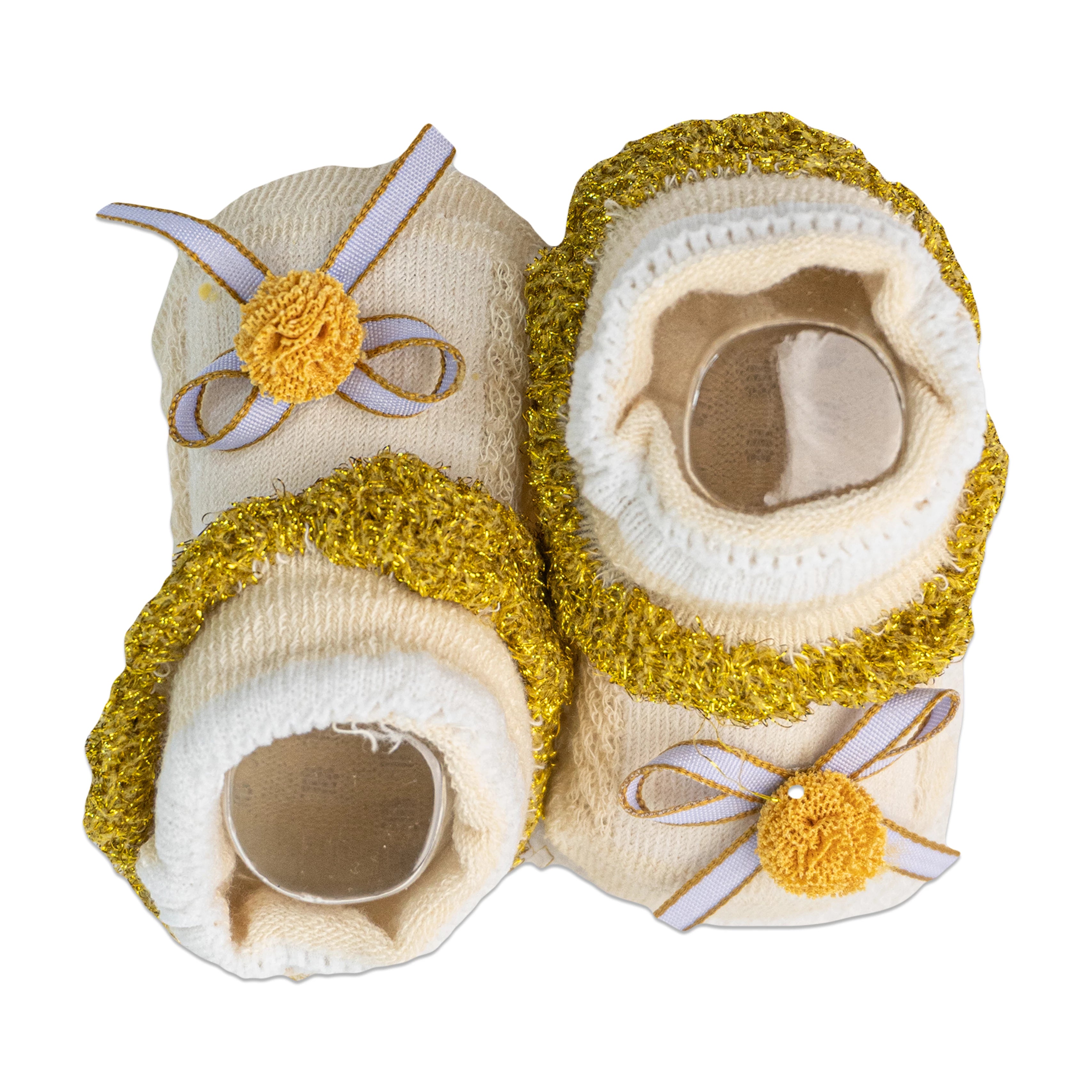 Alya Joy Booties with Bow and Sparkling Lace