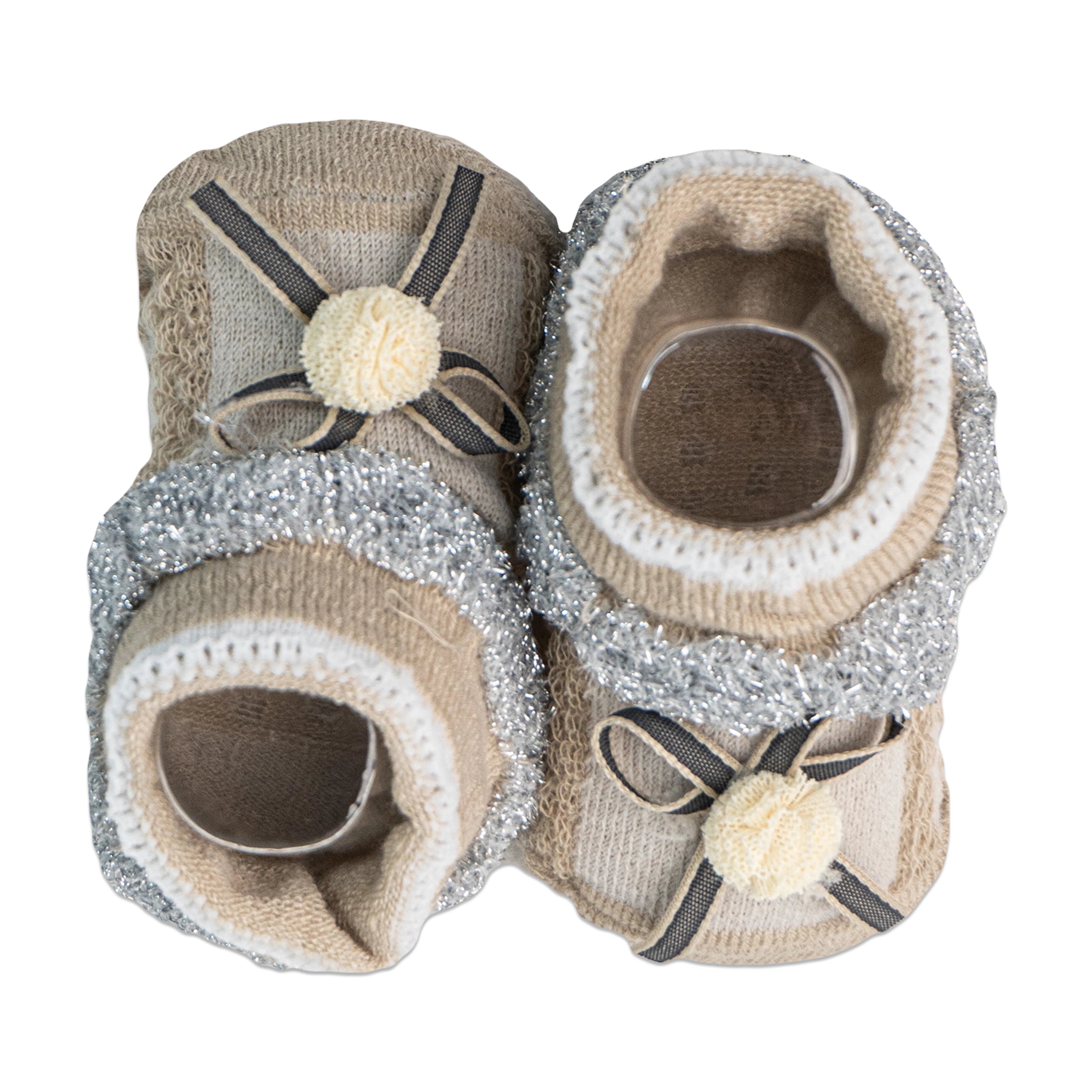 Alya Joy Booties with Bow and Sparkling Lace