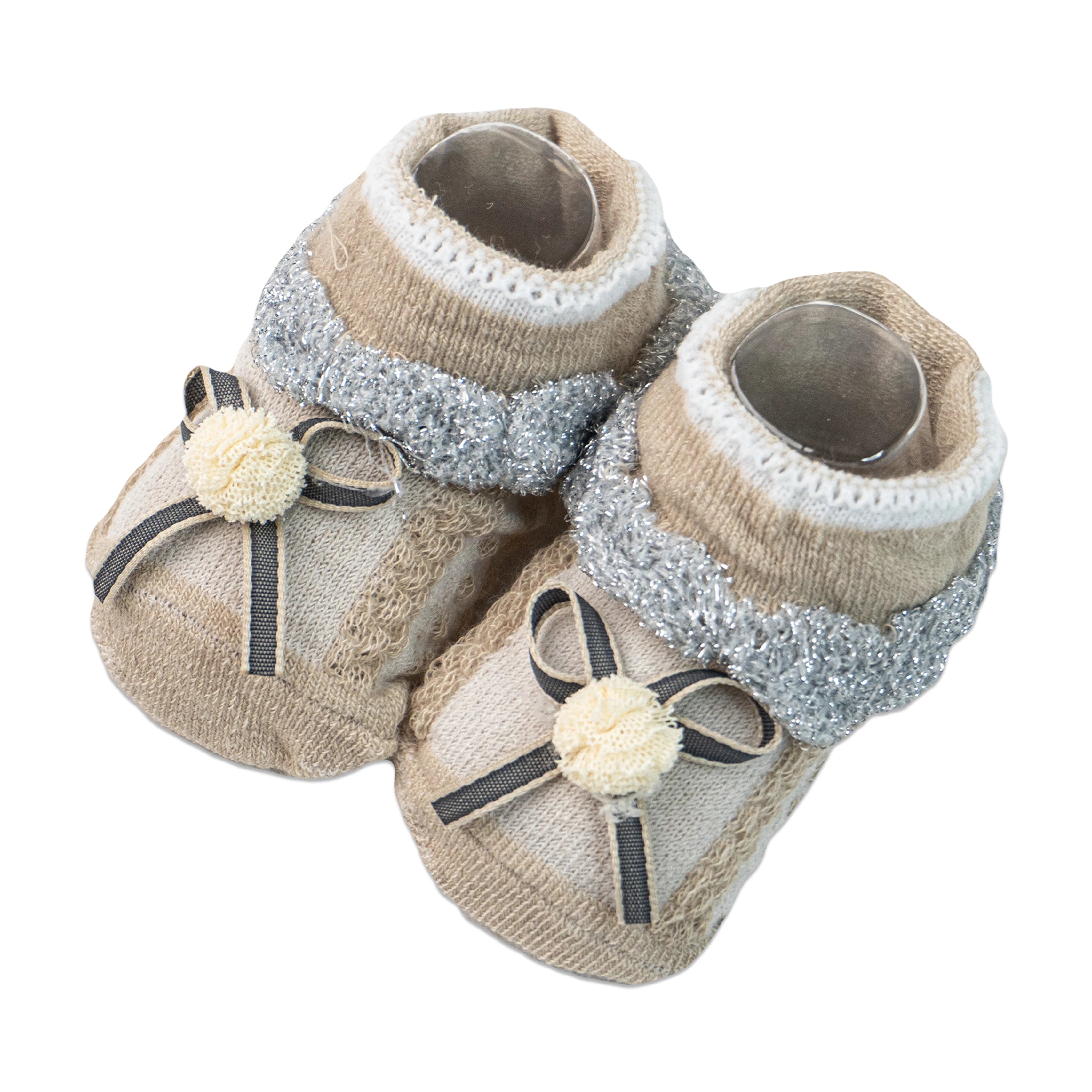Alya Joy Booties with Bow and Sparkling Lace