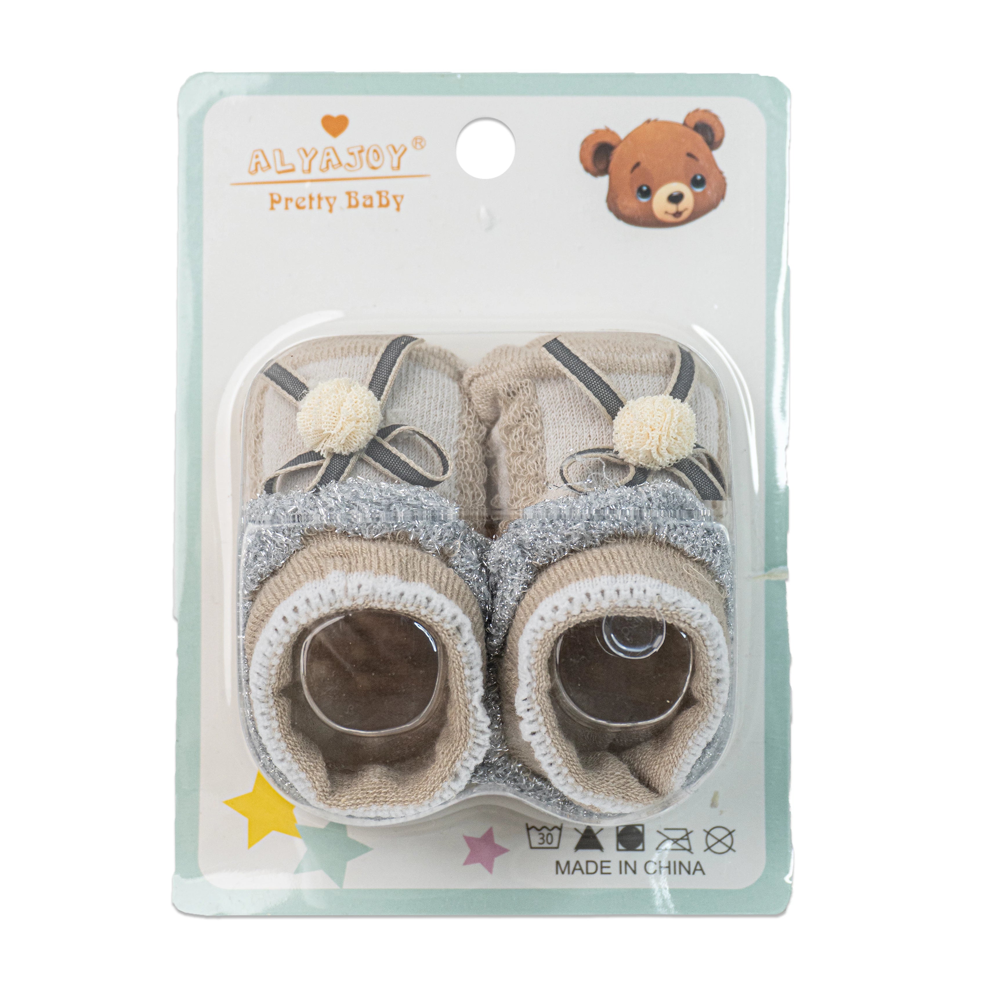 Alya Joy Booties with Bow and Sparkling Lace