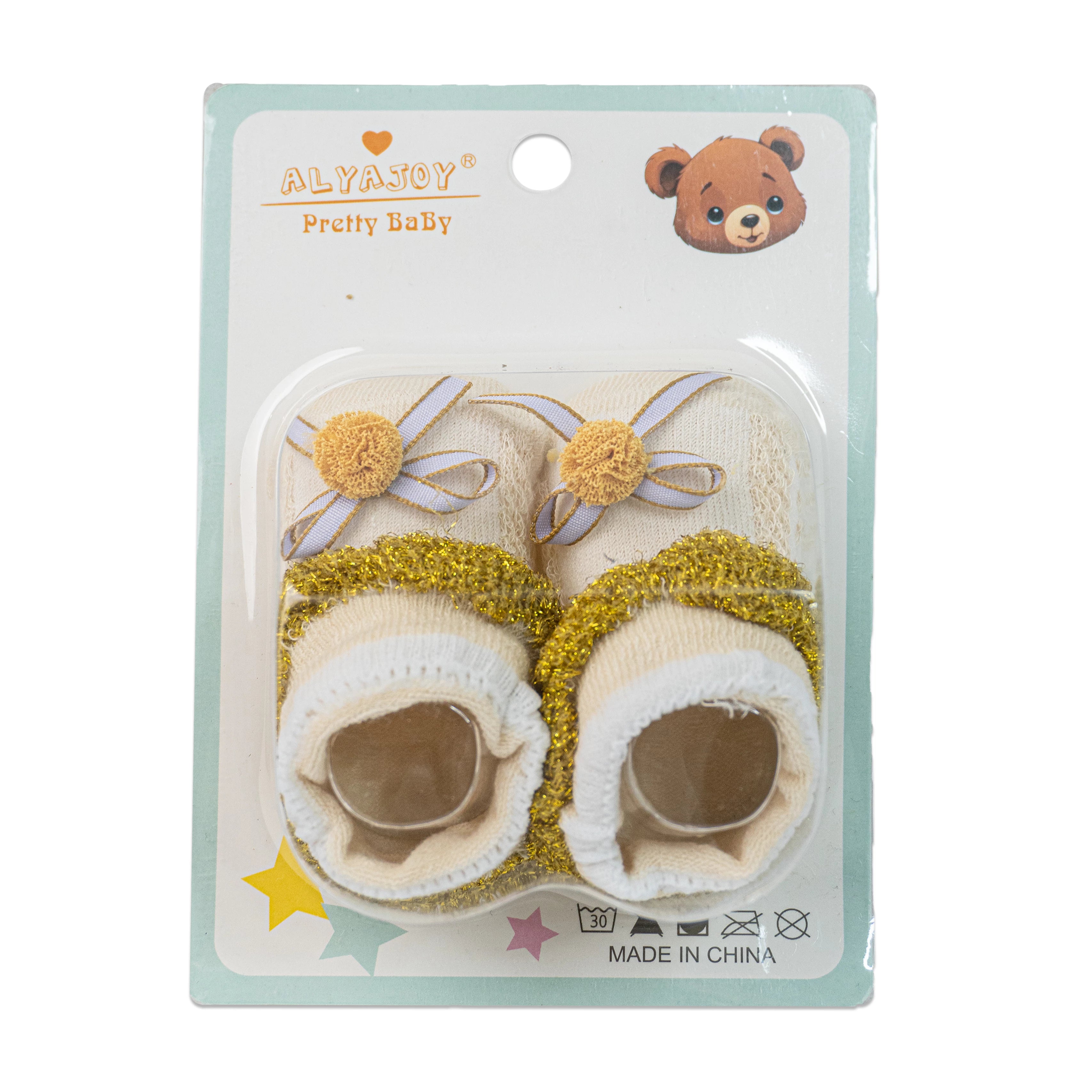 Alya Joy Booties with Bow and Sparkling Lace