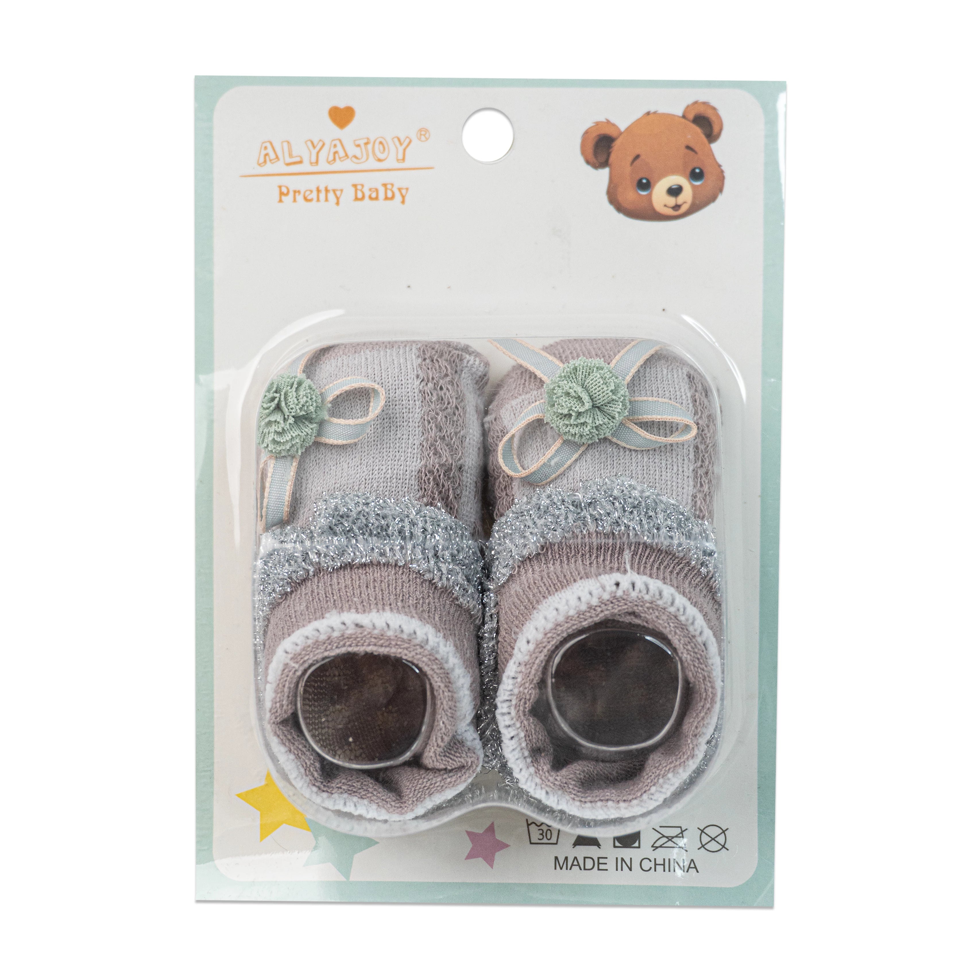 Alya Joy Booties with Bow and Sparkling Lace